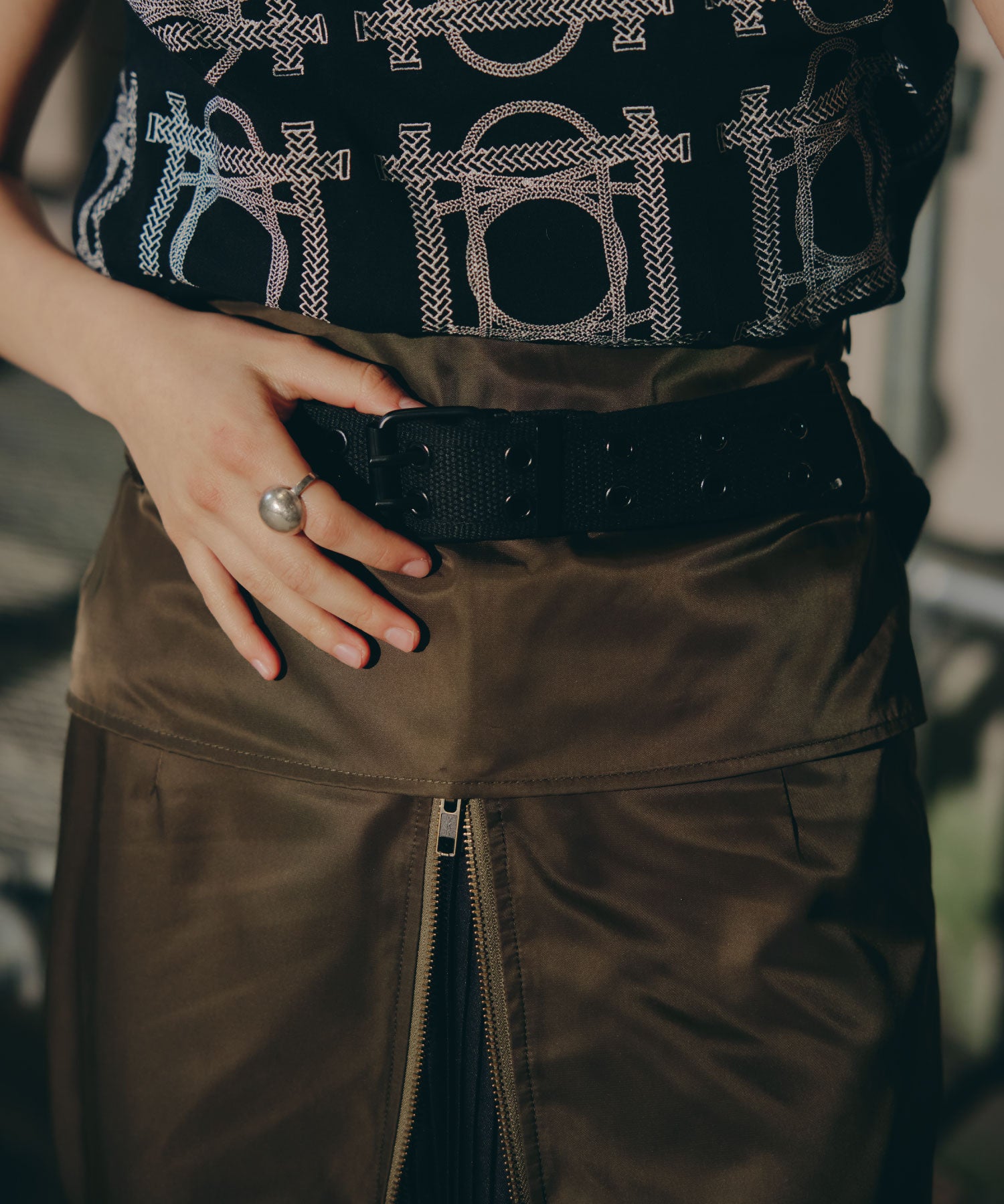 Pleat Shift Skirt/プリーツシフトスカート