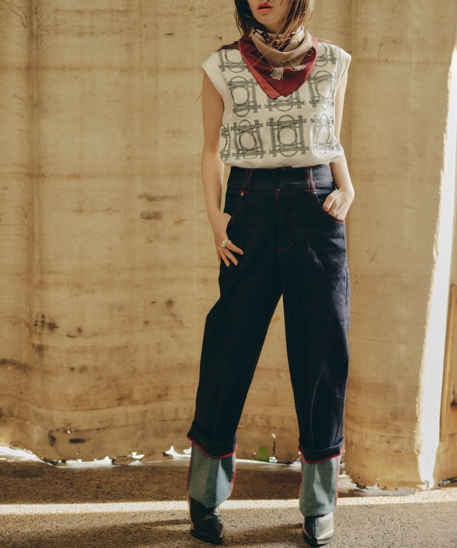Cuffed Edge Denim/カフド エッジ デニム