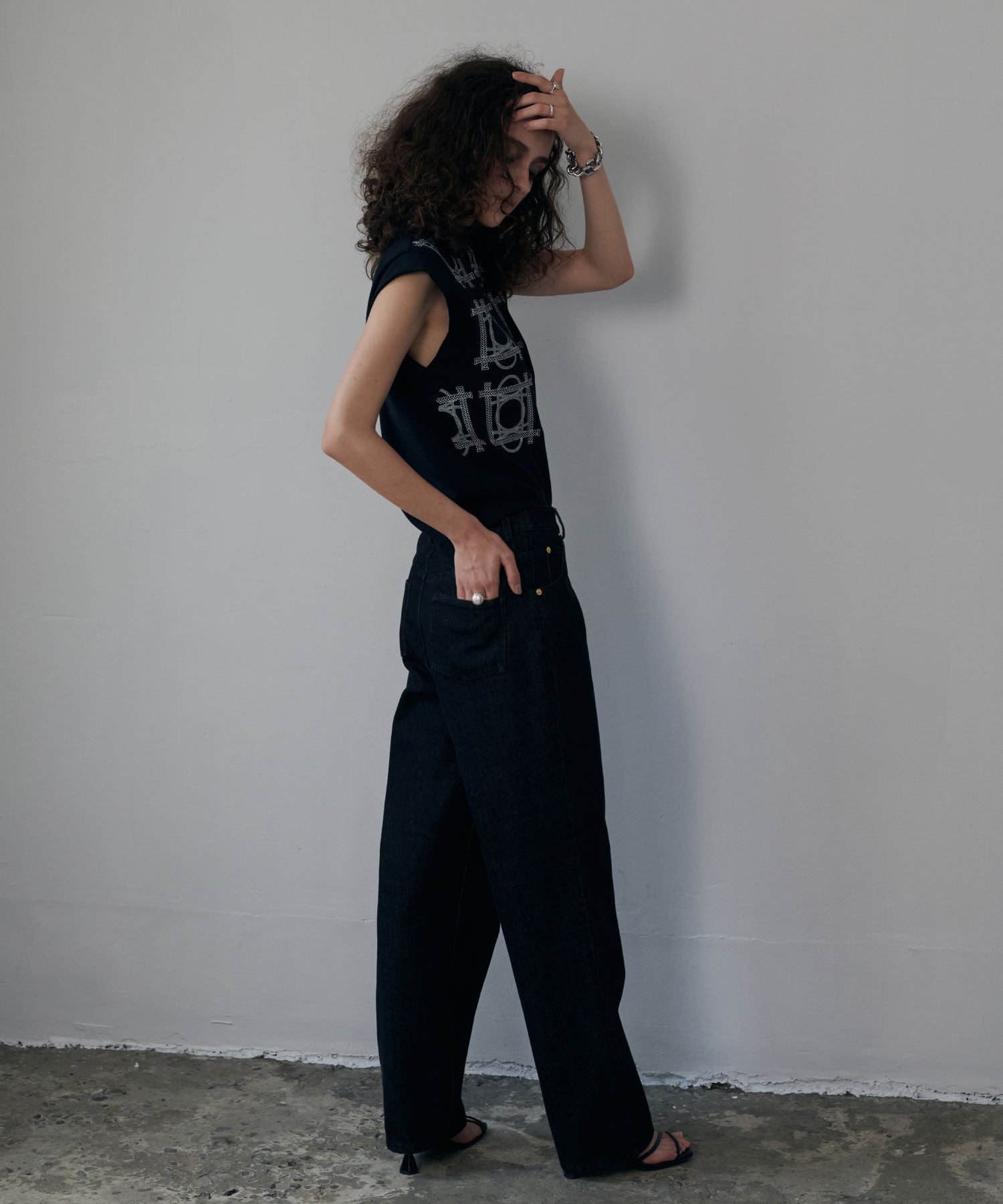 サスペンダーテーパードデニム/Suspenders Denim