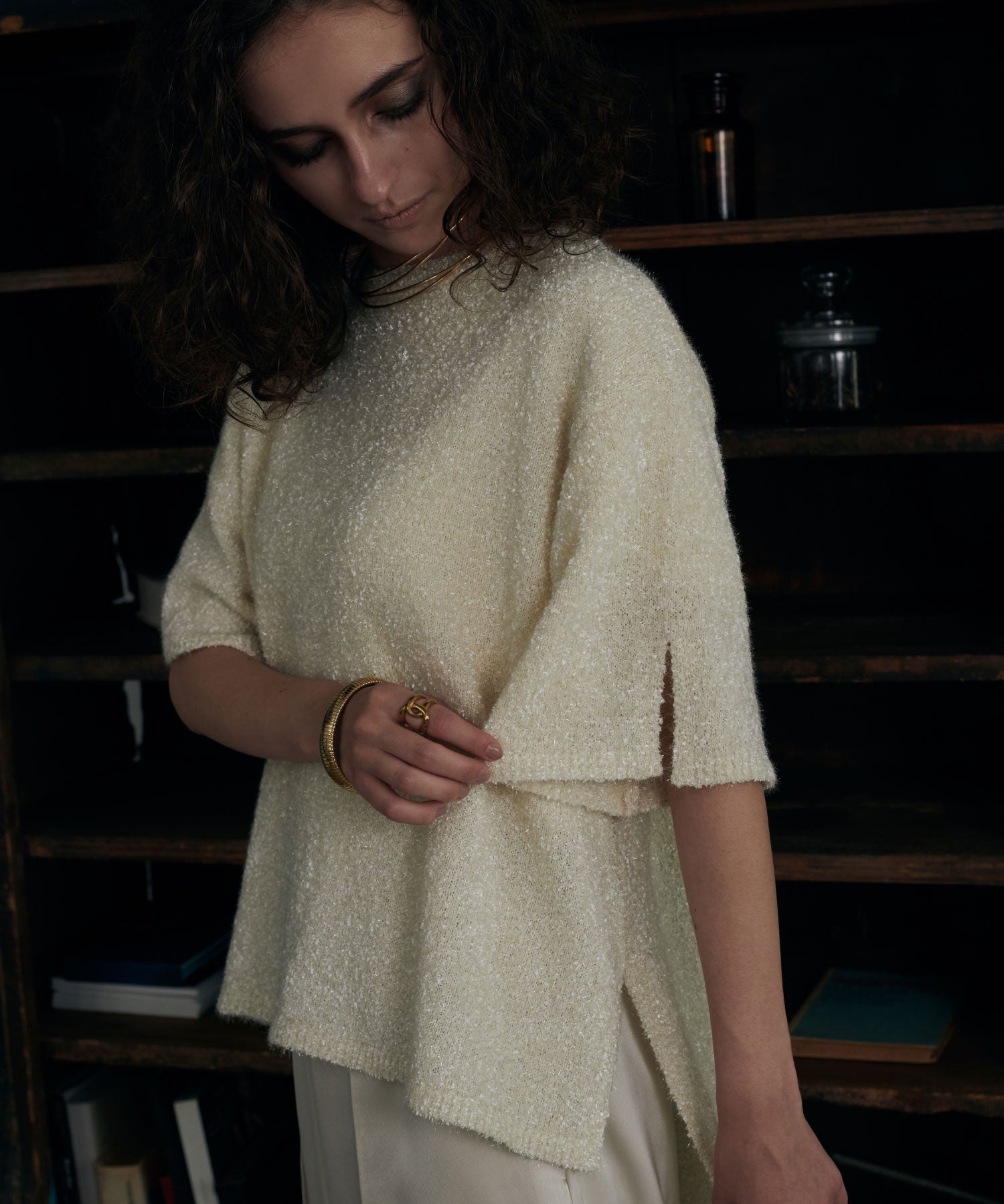 ラメヤーンニットトップス/ Lame Yarn Tunic Knit