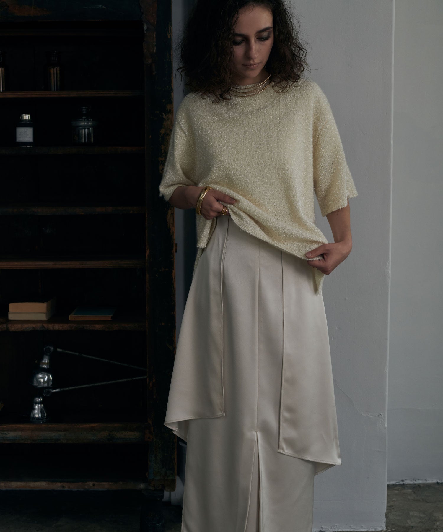ラメヤーンニットトップス/ Lame Yarn Tunic Knit