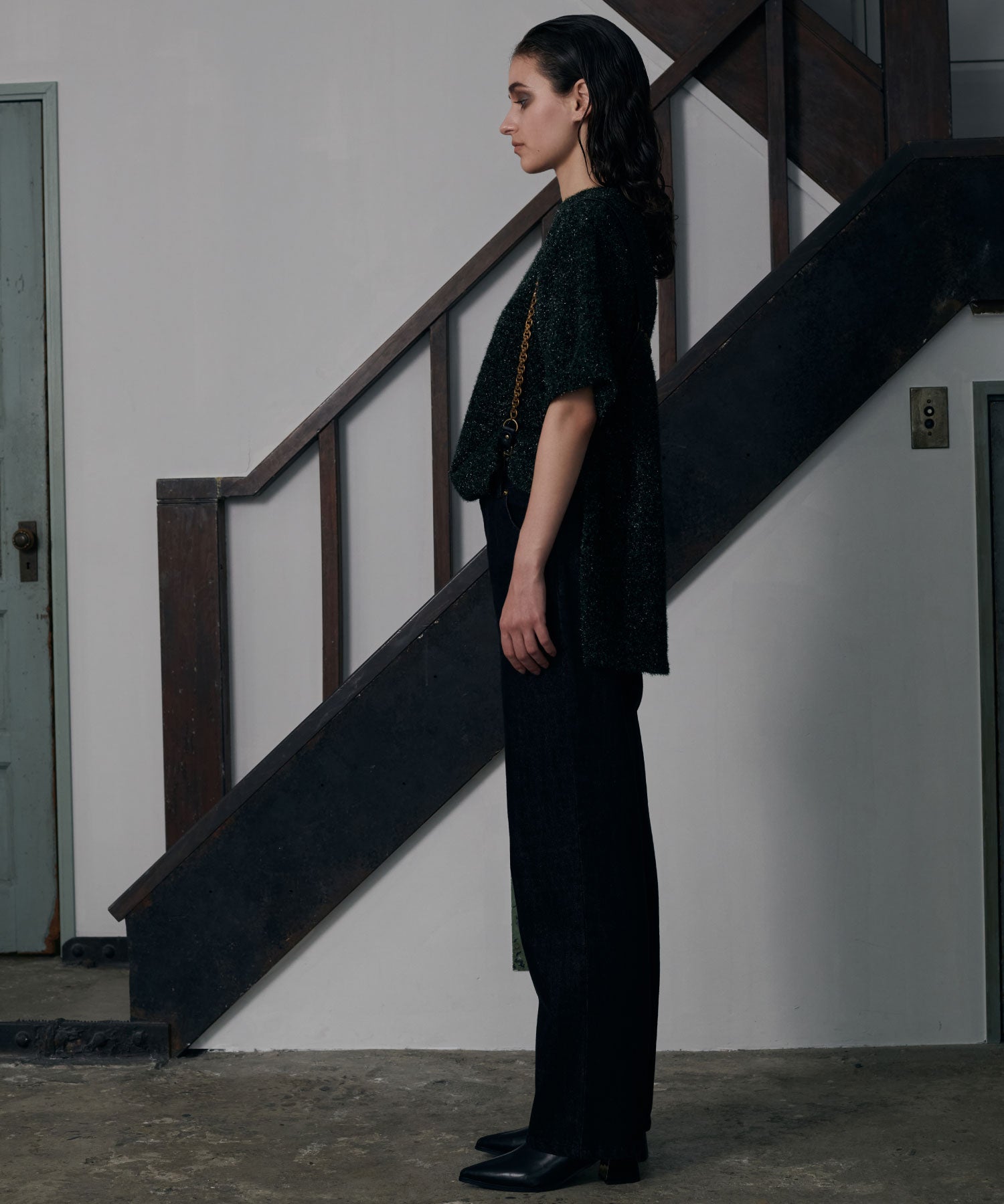 サスペンダーテーパードデニム/Suspenders Denim