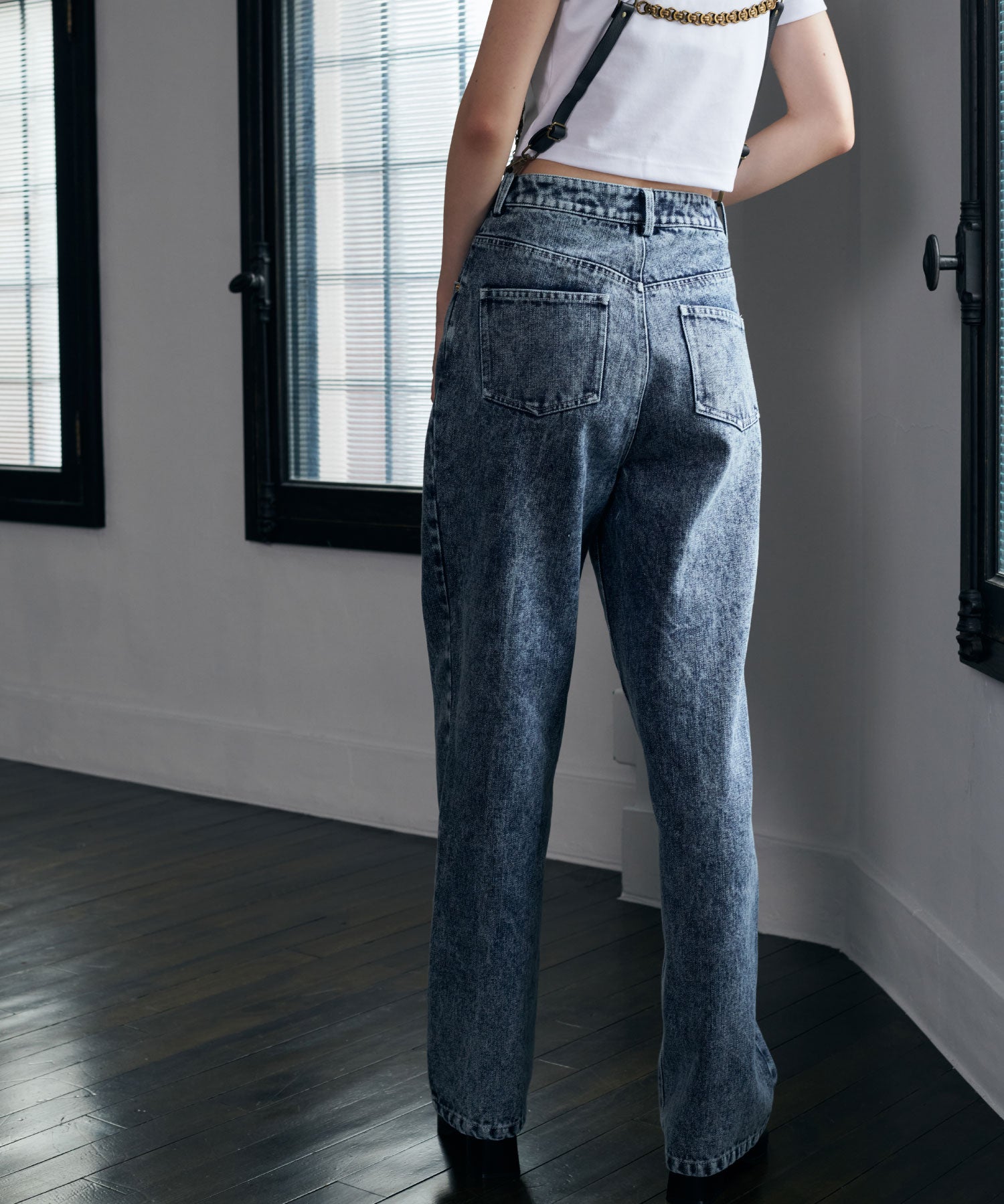 サスペンダーテーパードデニム/Suspenders Denim