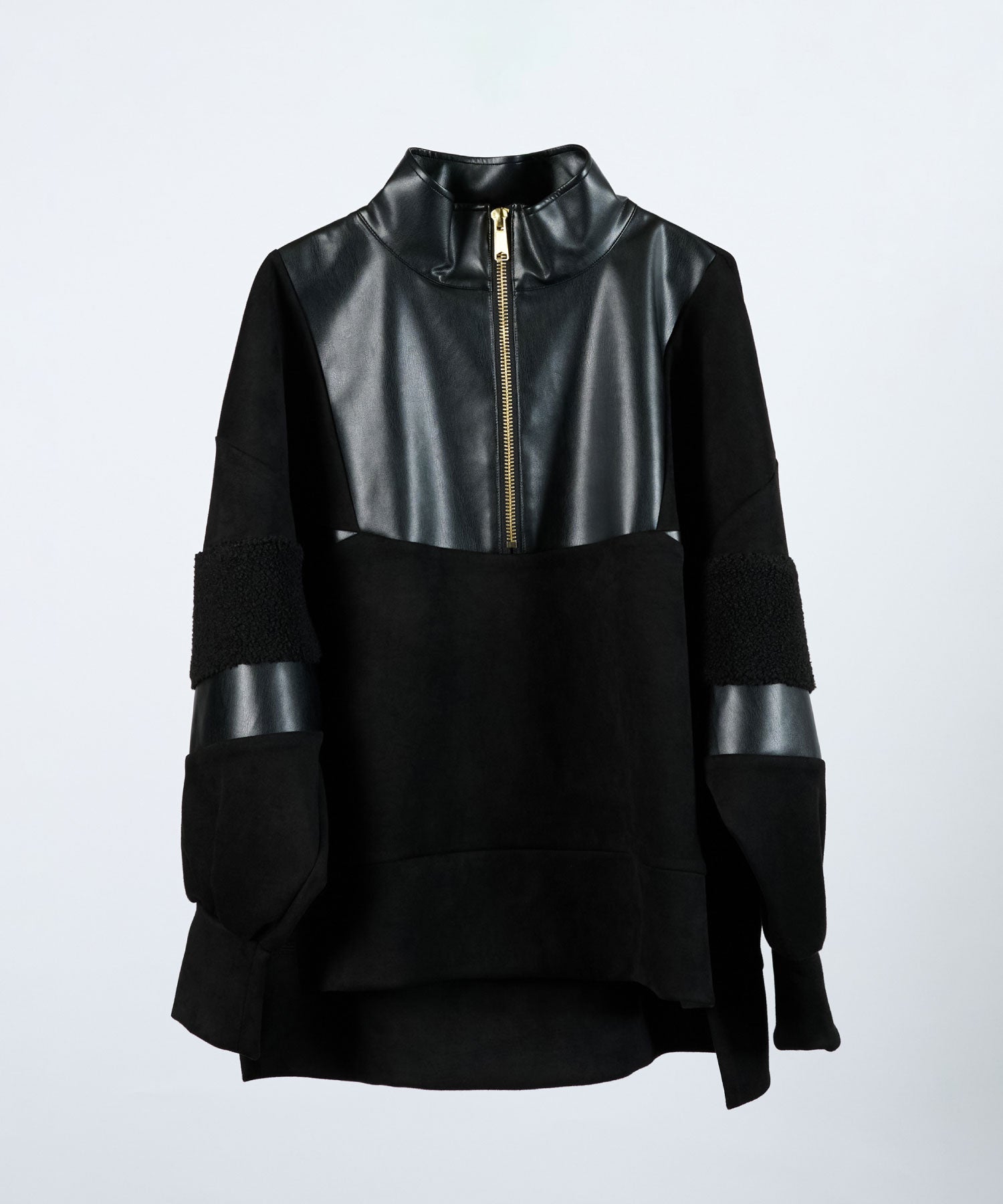 異素材切替ジッププルオーバー(セットアップ対応)