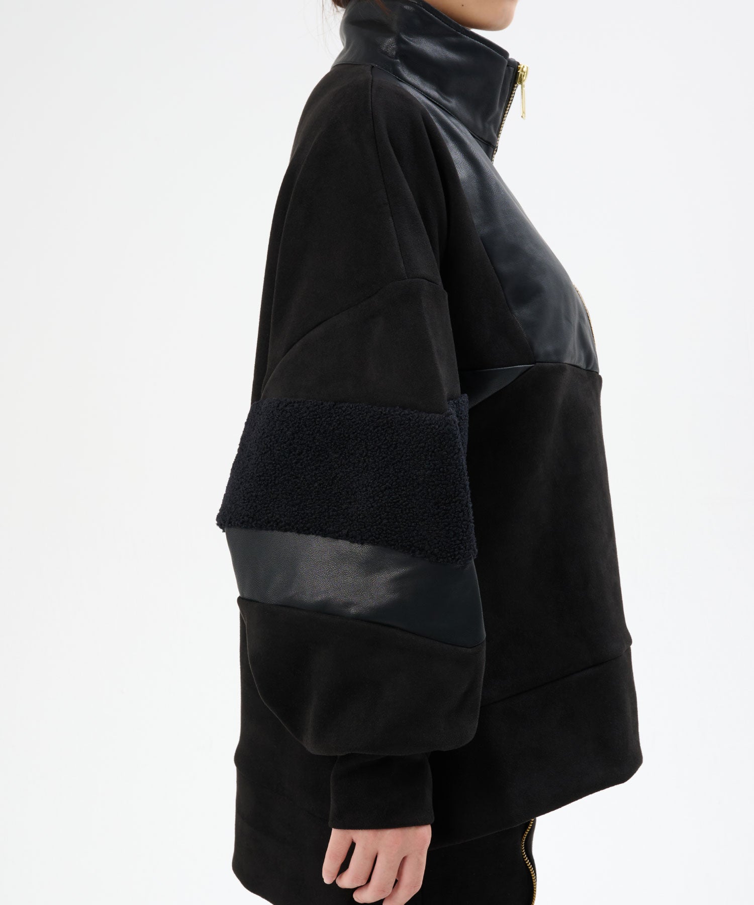 異素材切替ジッププルオーバー(セットアップ対応)