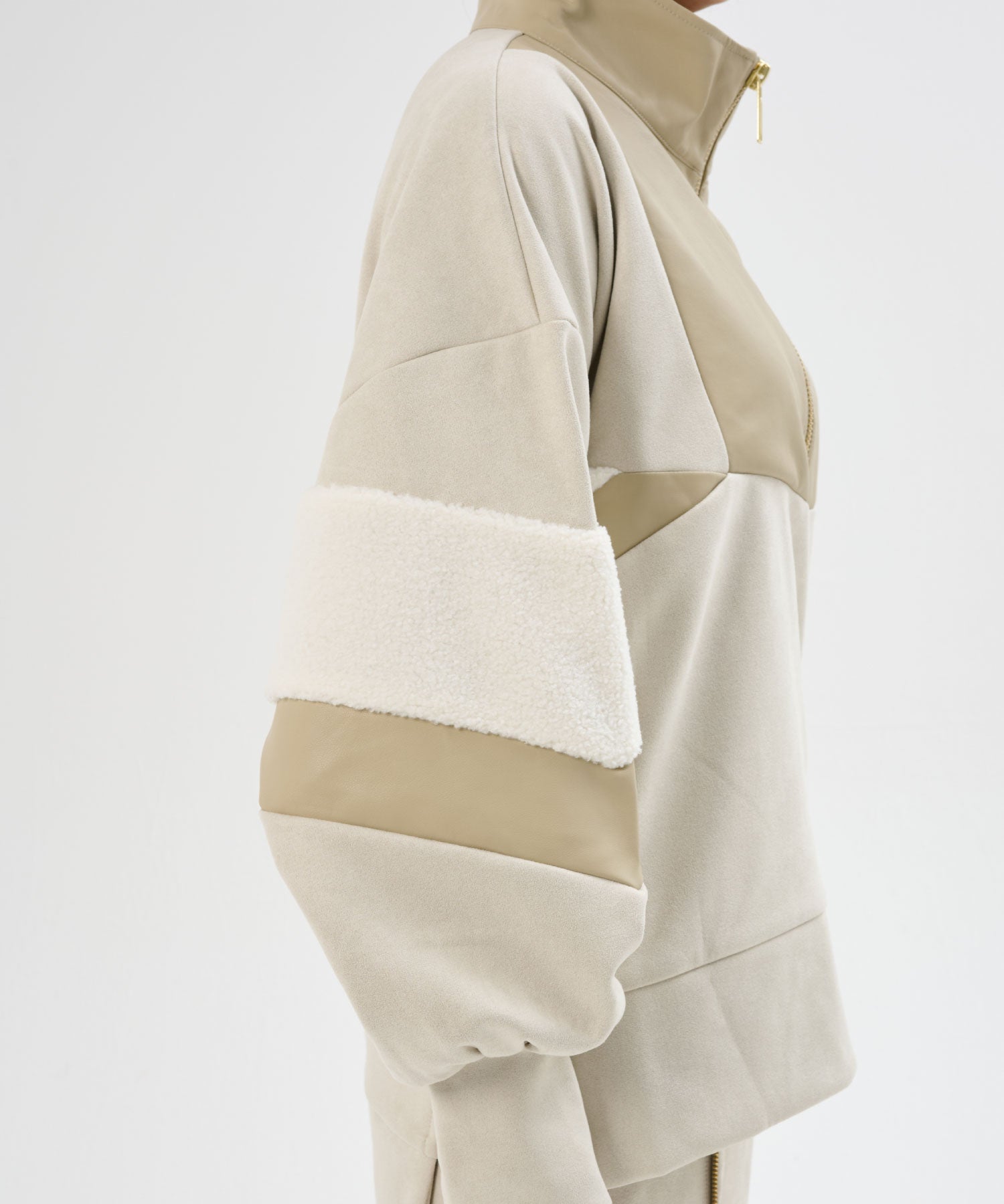 異素材切替ジッププルオーバー(セットアップ対応)