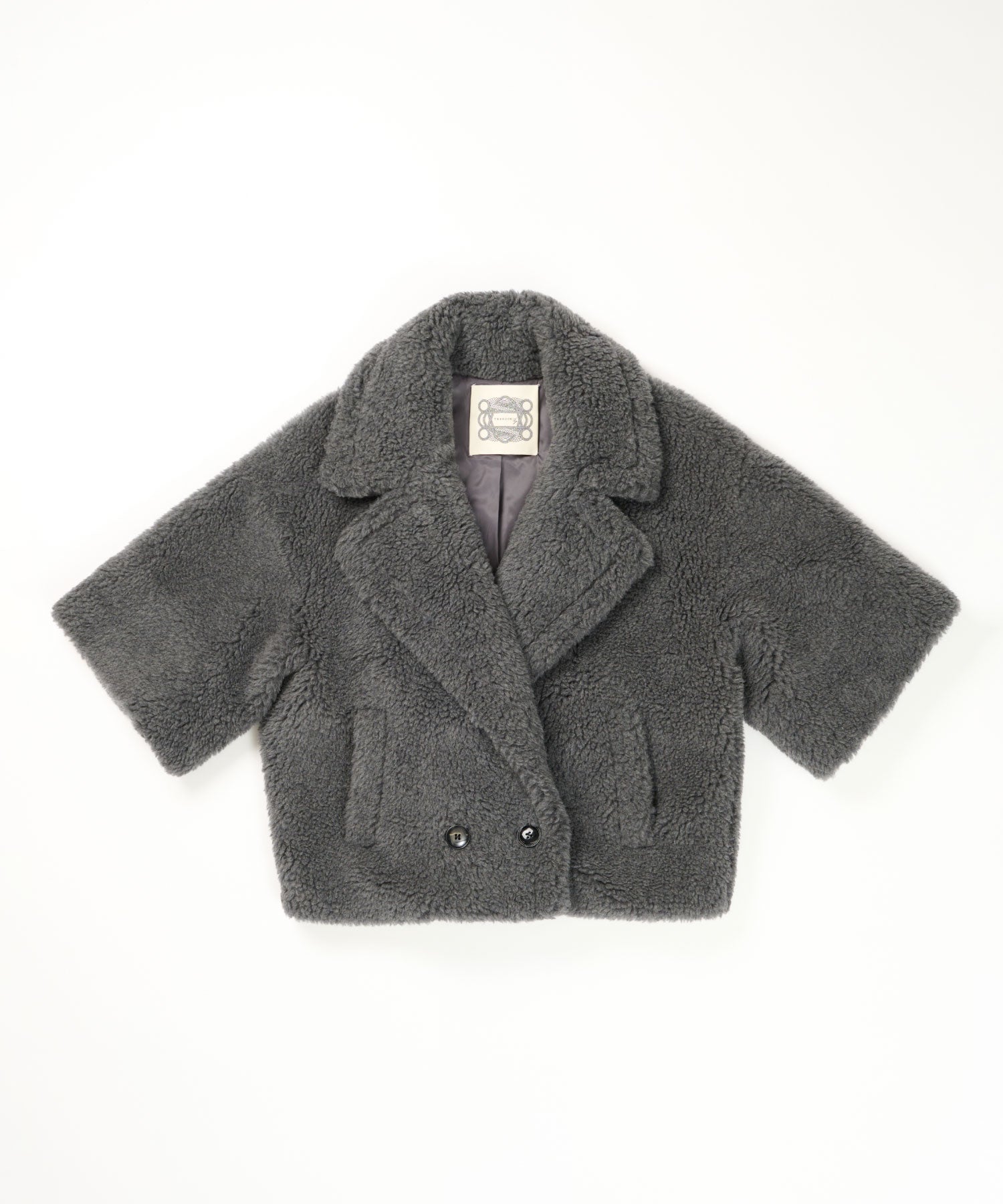 ウールアルパカ ベルスリーブショートコート/Teddy Bell Sleeve ShortCoat