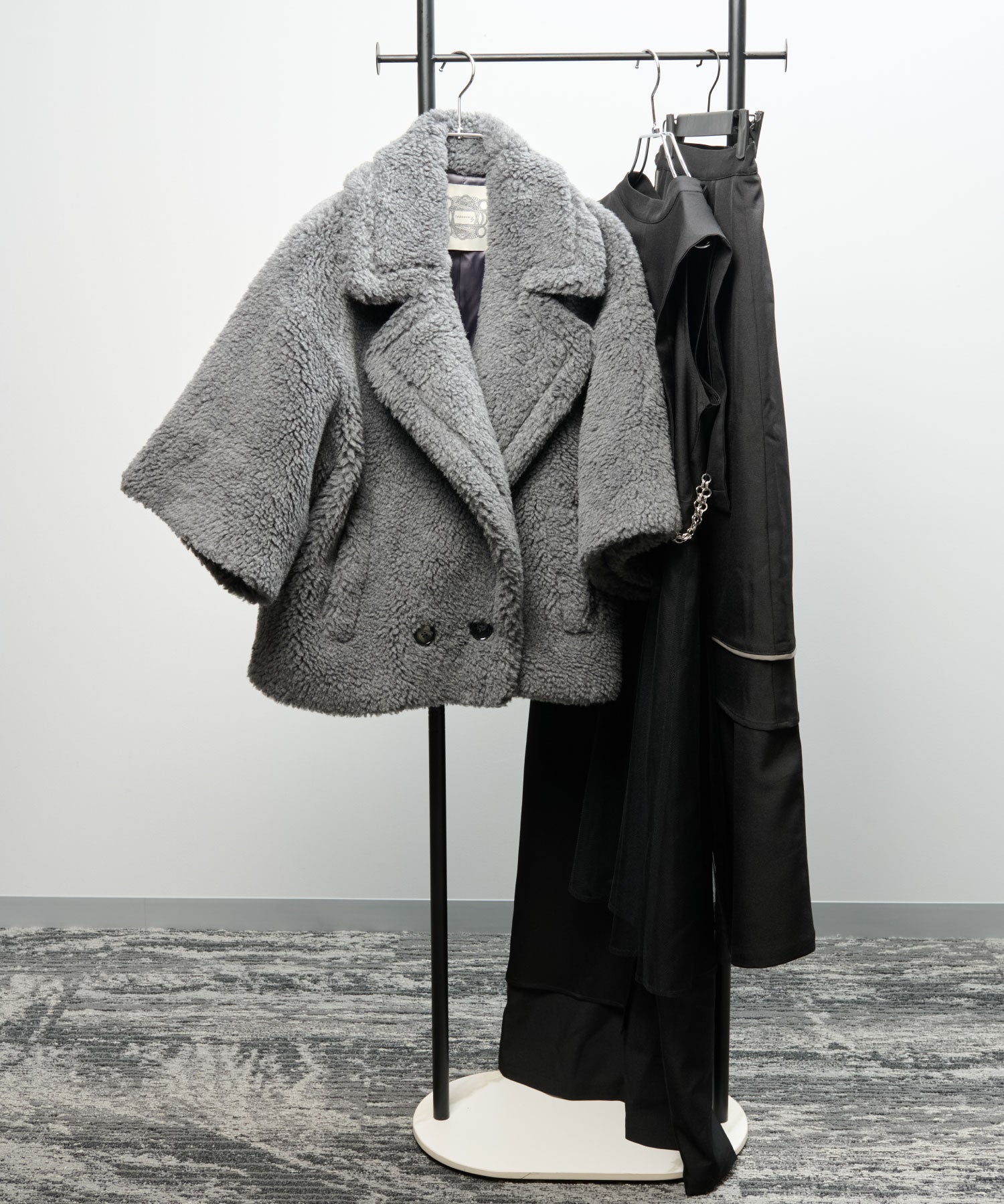 ウールアルパカ ベルスリーブショートコート/Teddy Bell Sleeve ShortCoat