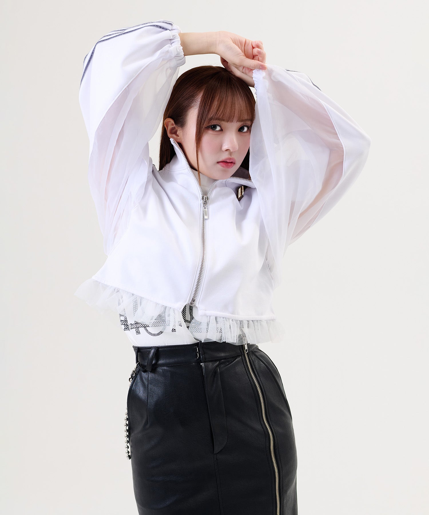 Side Line Sheer Cropped Blouson/サイドラインシアークロップド ブルゾン