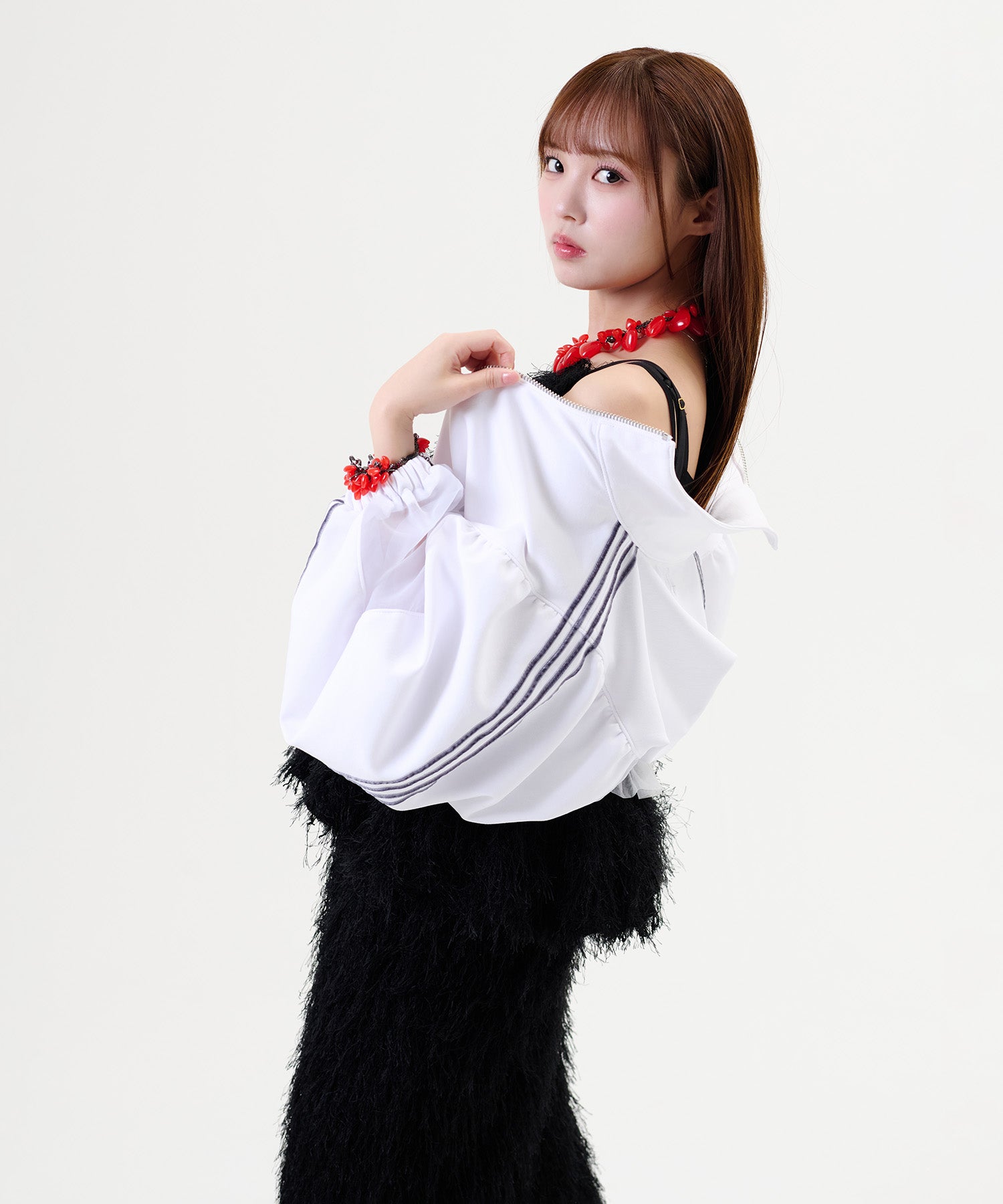Side Line Sheer Cropped Blouson/サイドラインシアークロップド ブルゾン