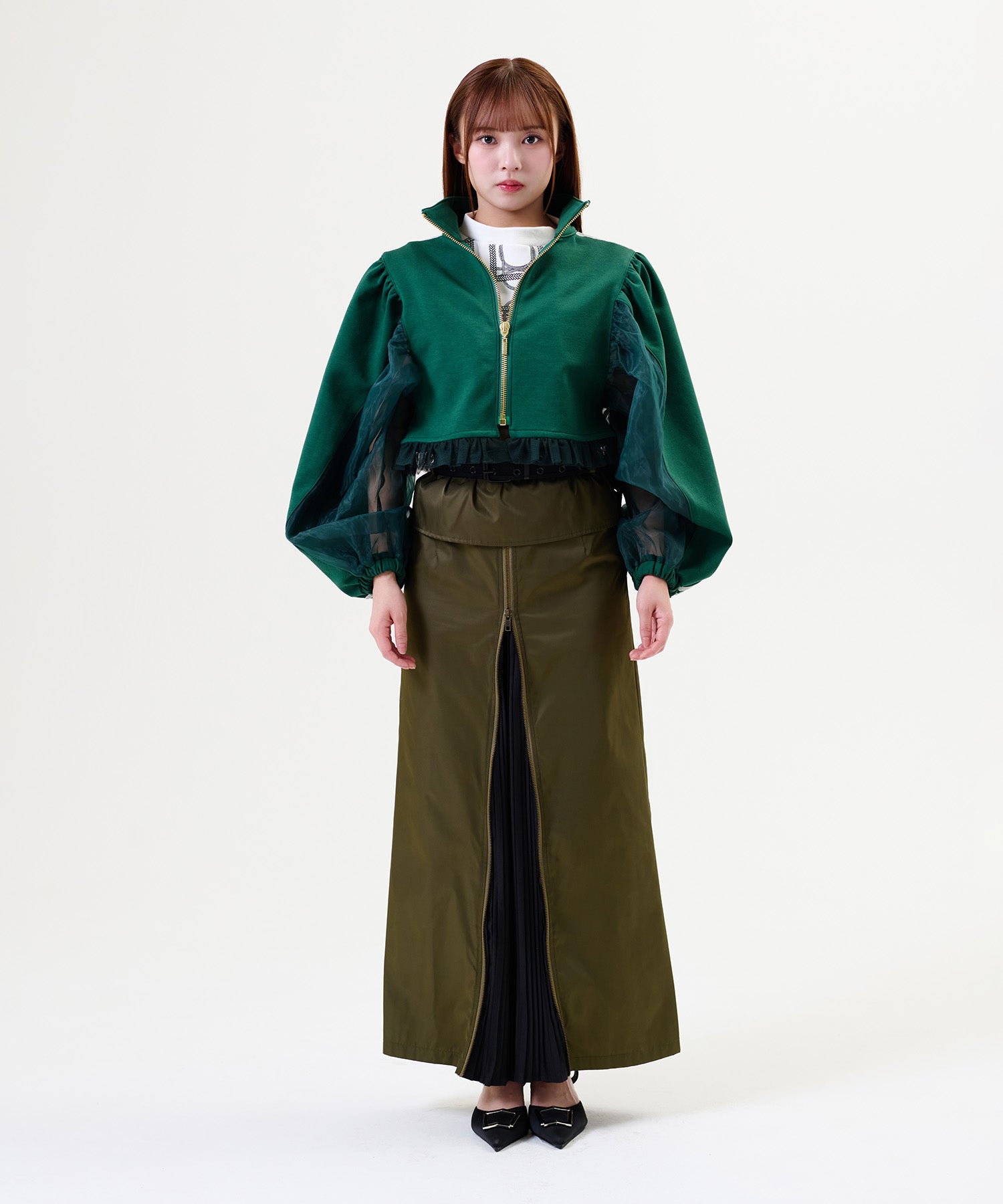 Side Line Sheer Cropped Blouson/サイドラインシアークロップド ブルゾン