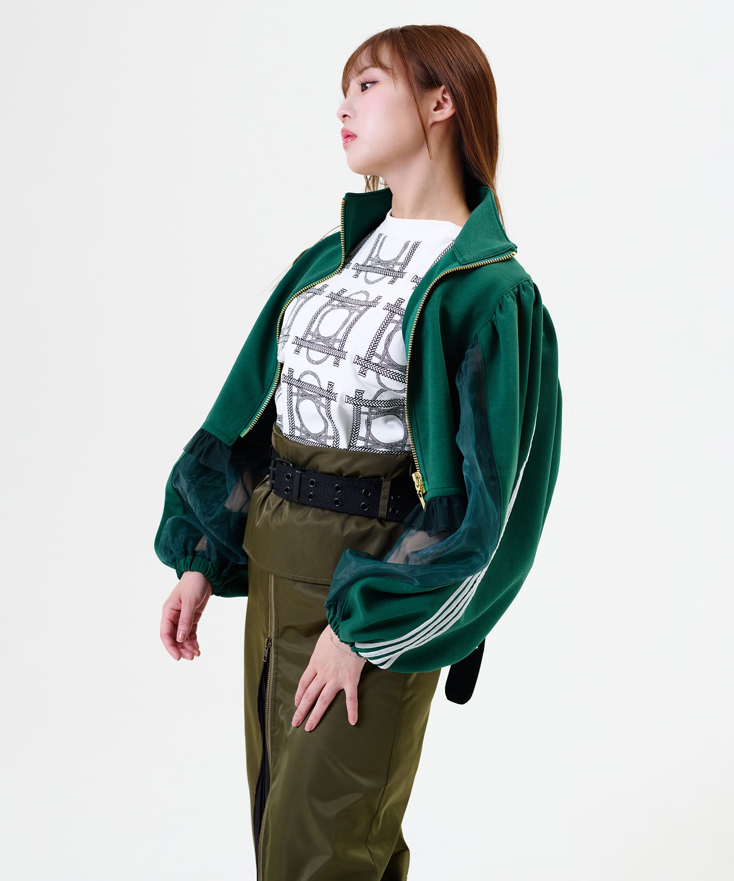 Side Line Sheer Cropped Blouson/サイドラインシアークロップド ブルゾン
