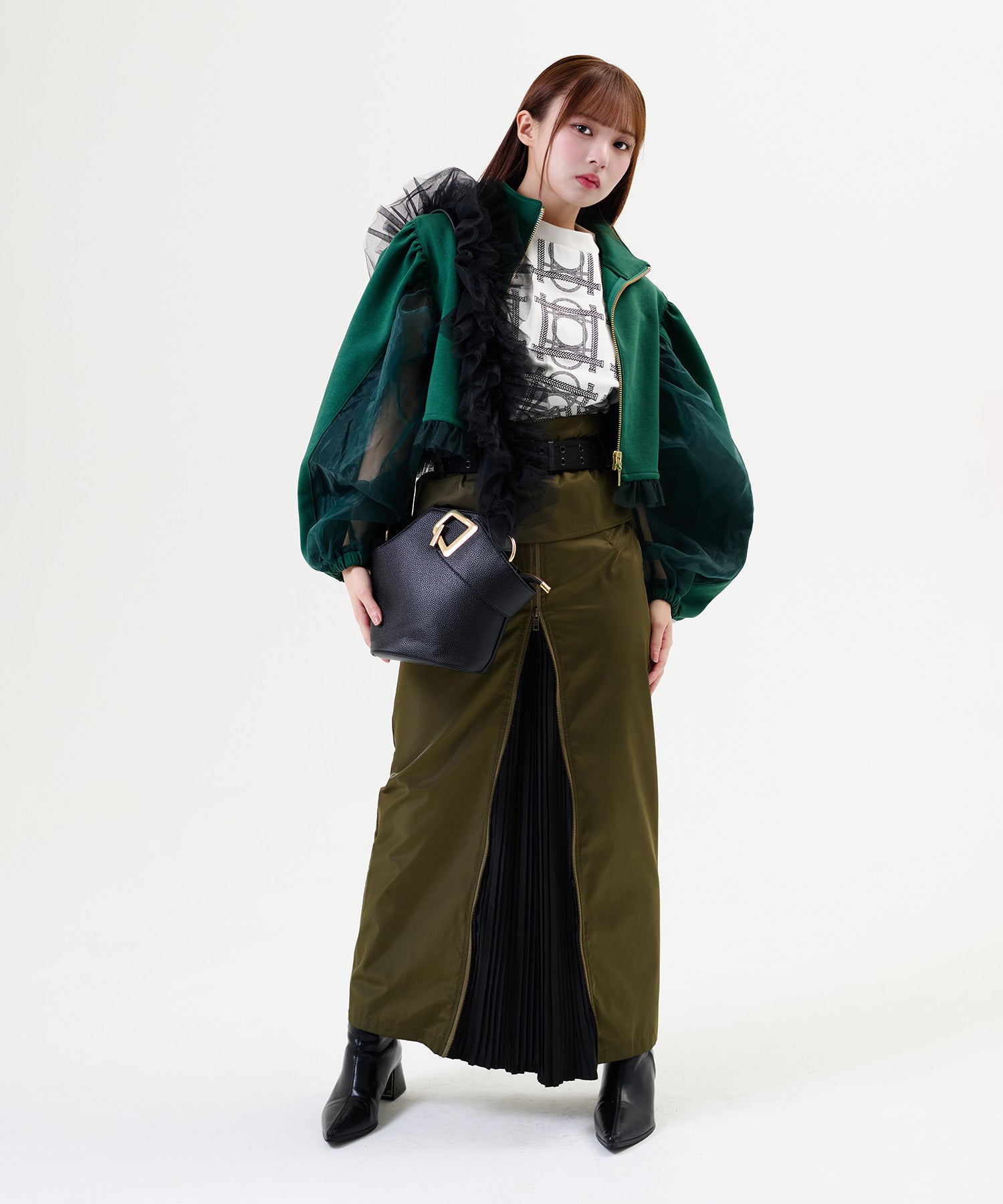 Side Line Sheer Cropped Blouson/サイドラインシアークロップド ブルゾン