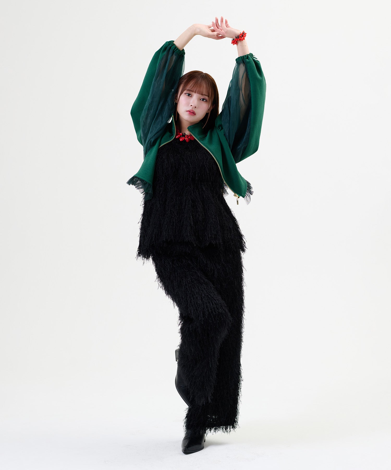 Side Line Sheer Cropped Blouson/サイドラインシアークロップド ブルゾン
