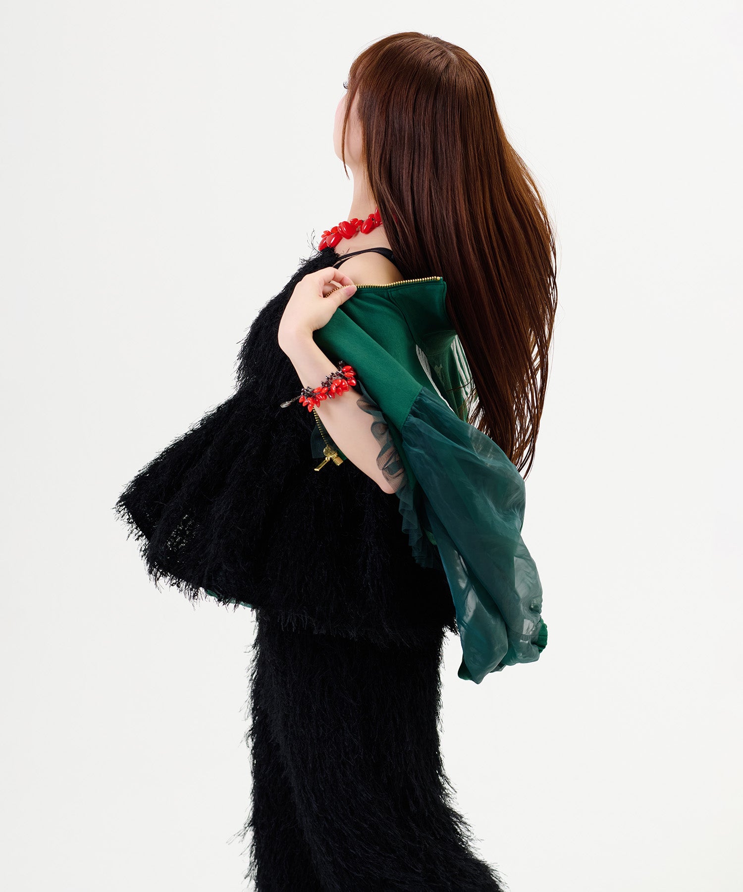 Side Line Sheer Cropped Blouson/サイドラインシアークロップド ブルゾン