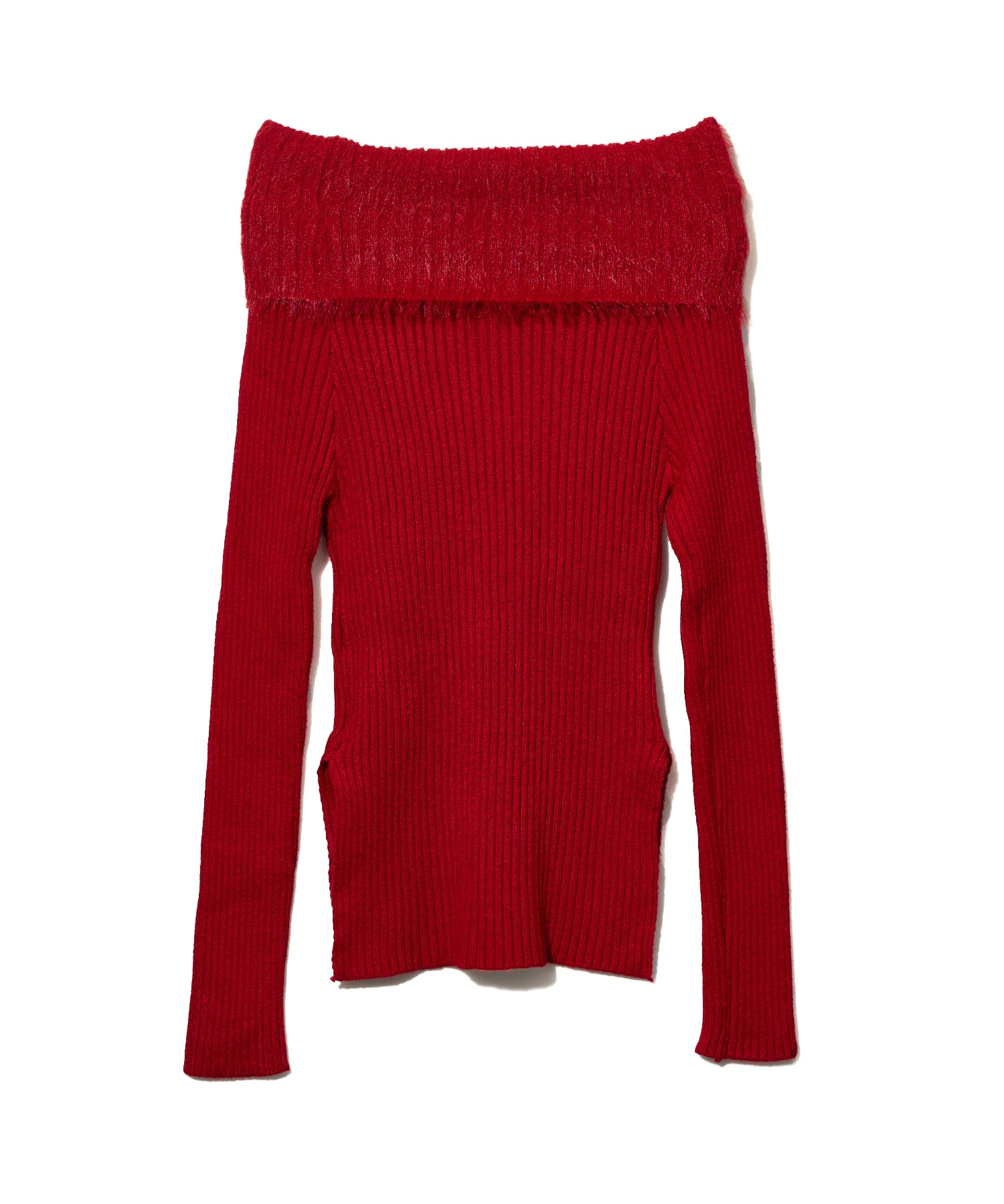 ワイドファーオフショルダートップス / Wide Fur Off-Shoulder Tops