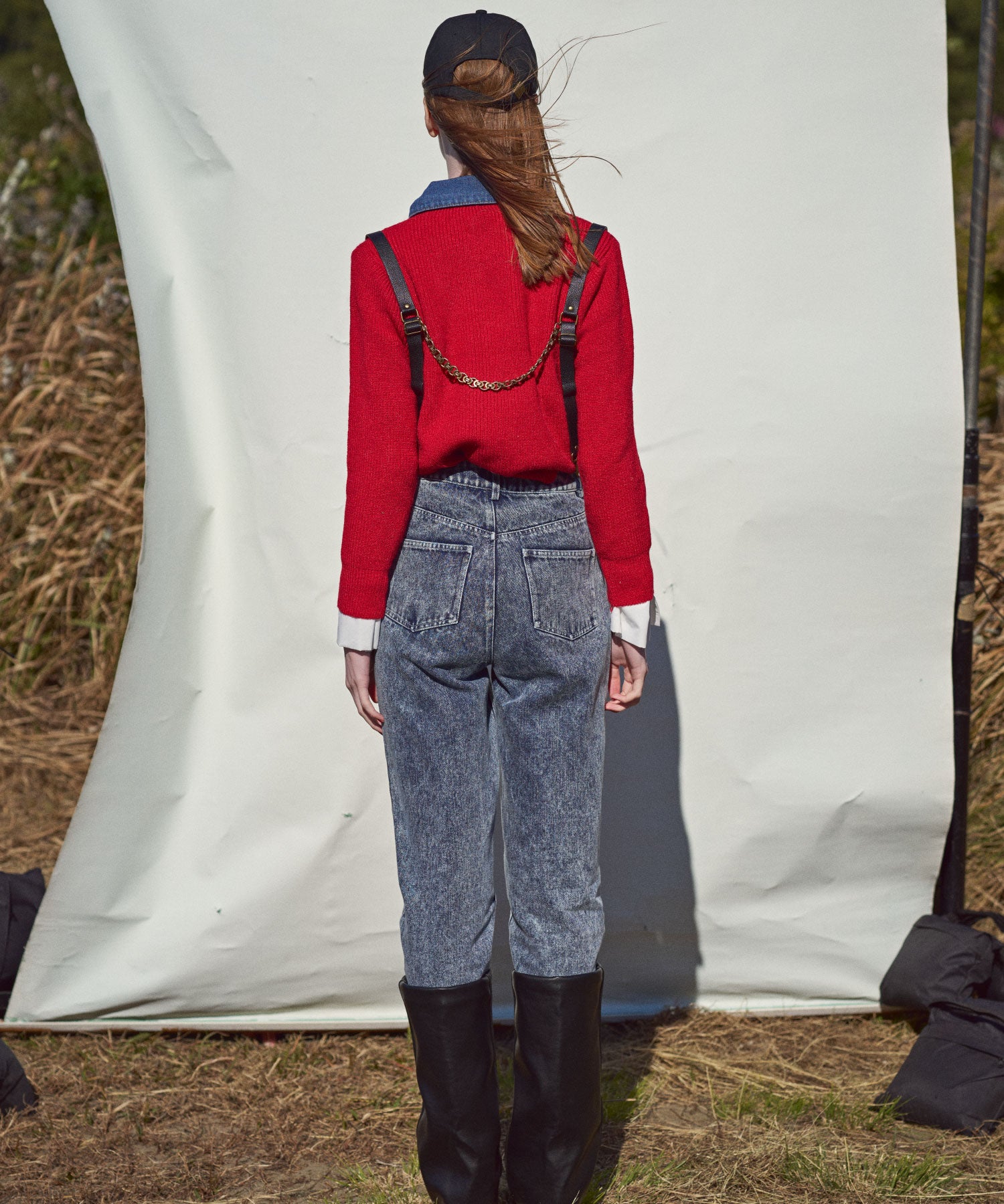 サスペンダーテーパードデニム/Suspenders Denim