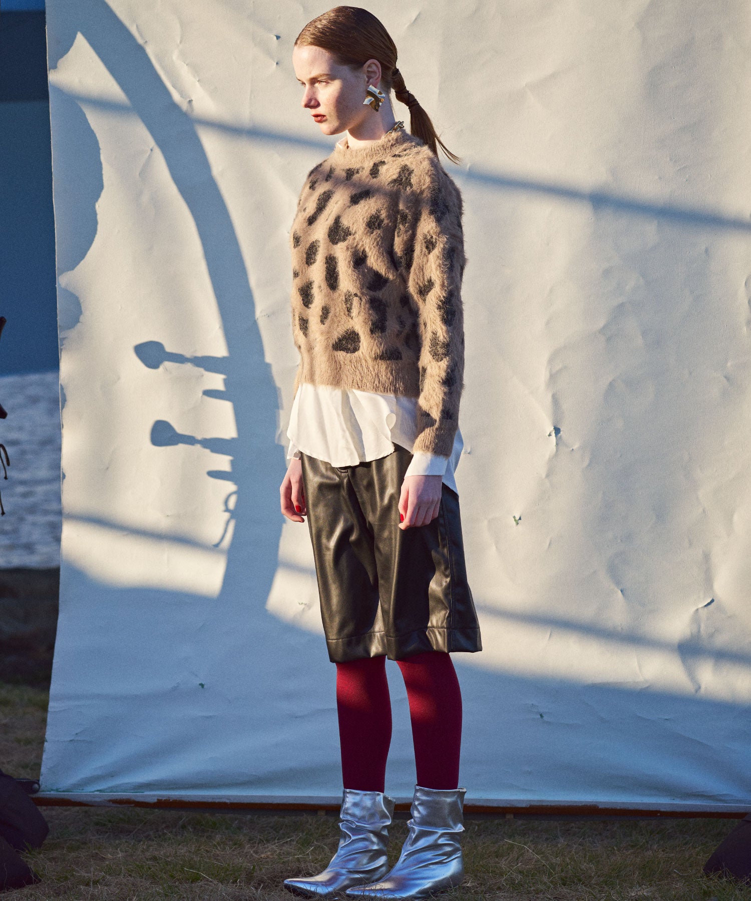 レオパード ニットプルオーバー