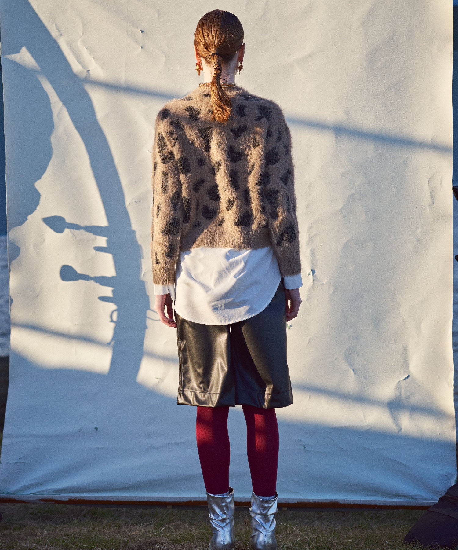 レオパード ニットプルオーバー