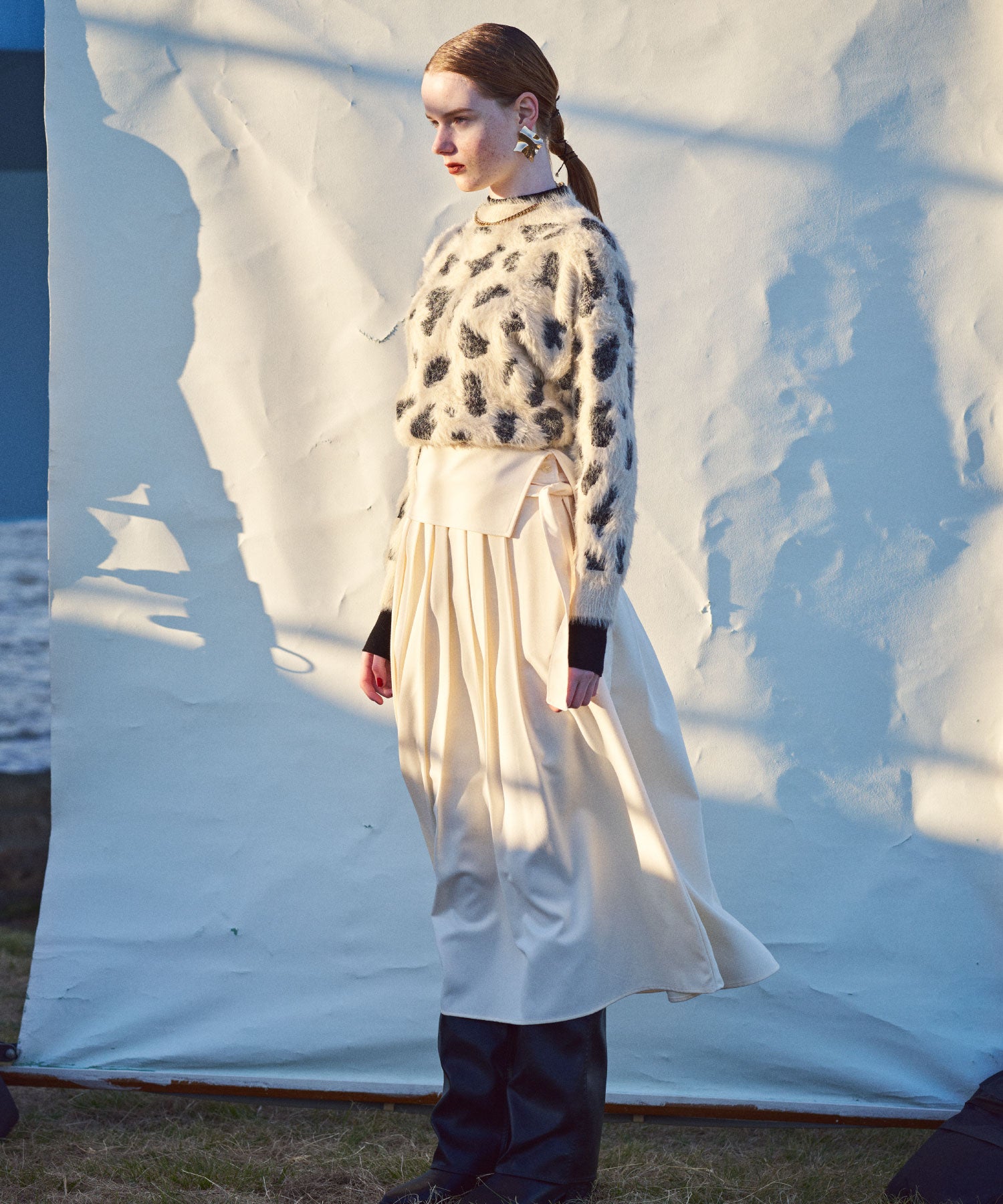 レオパード ニットプルオーバー