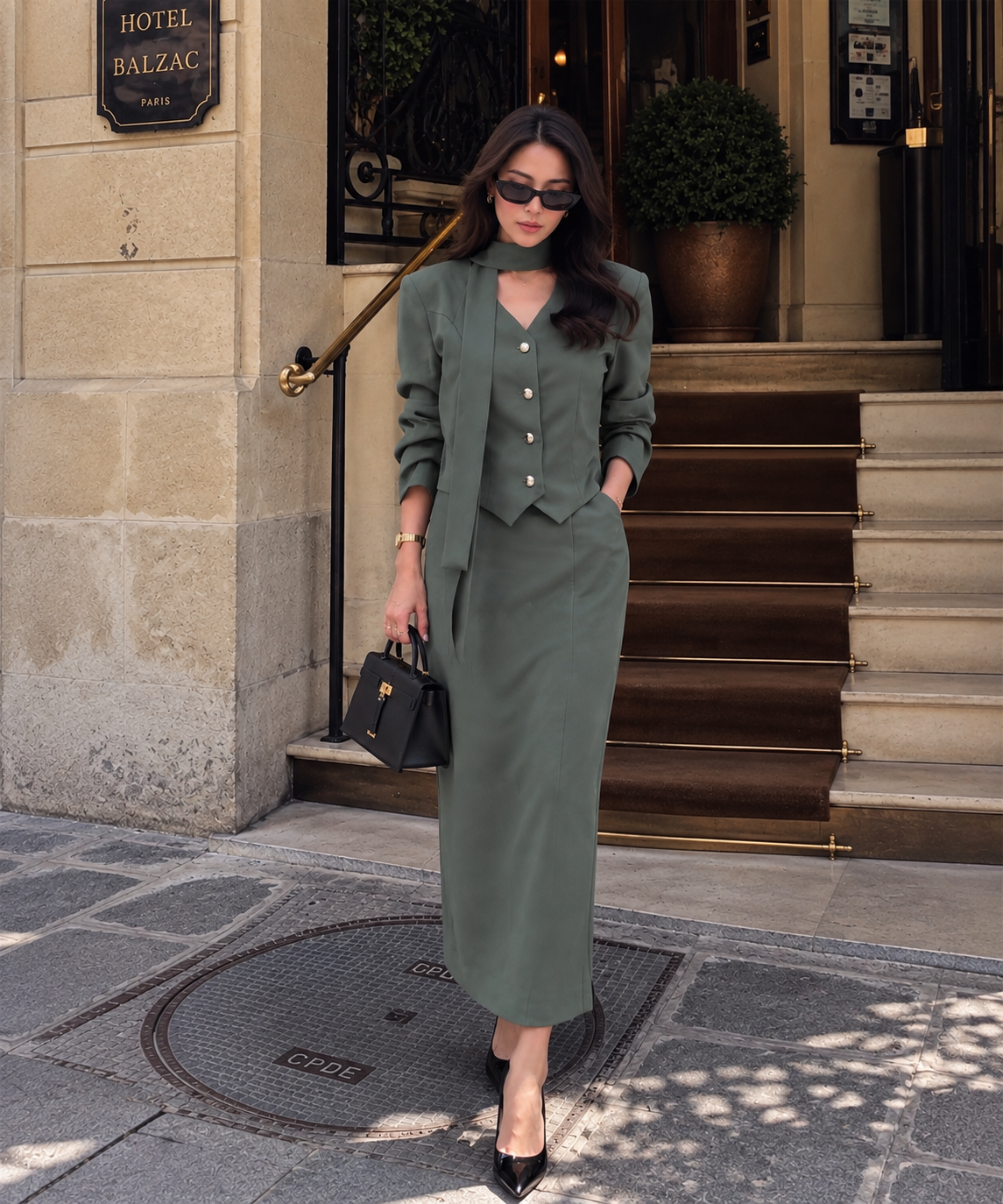 【pre-order】パワショル シェイプジャケット(スカーフ付き)