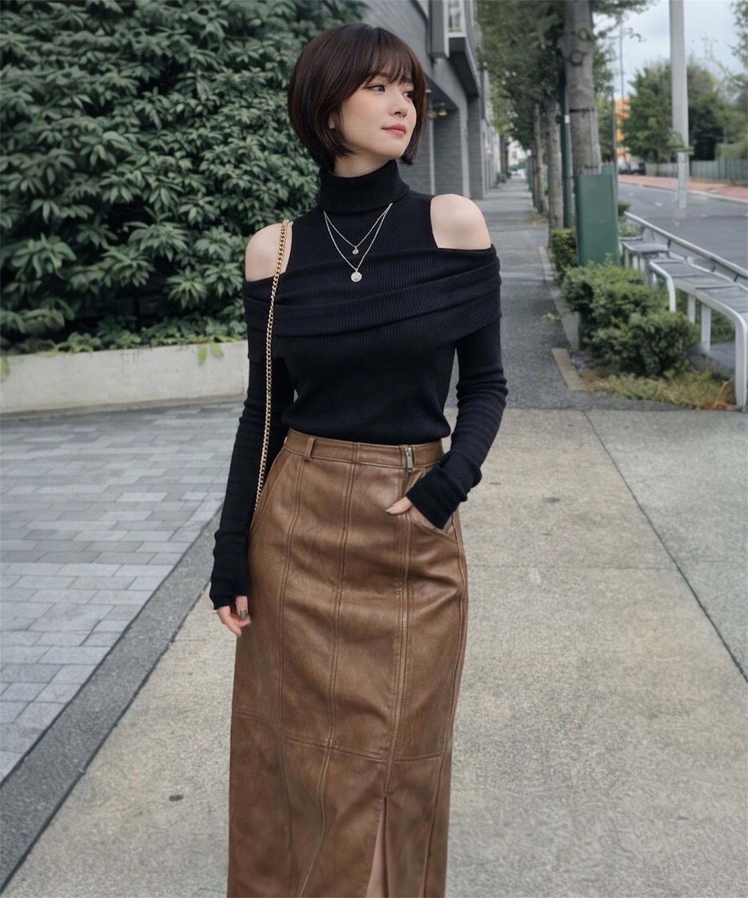 2wayスリムリブトップス