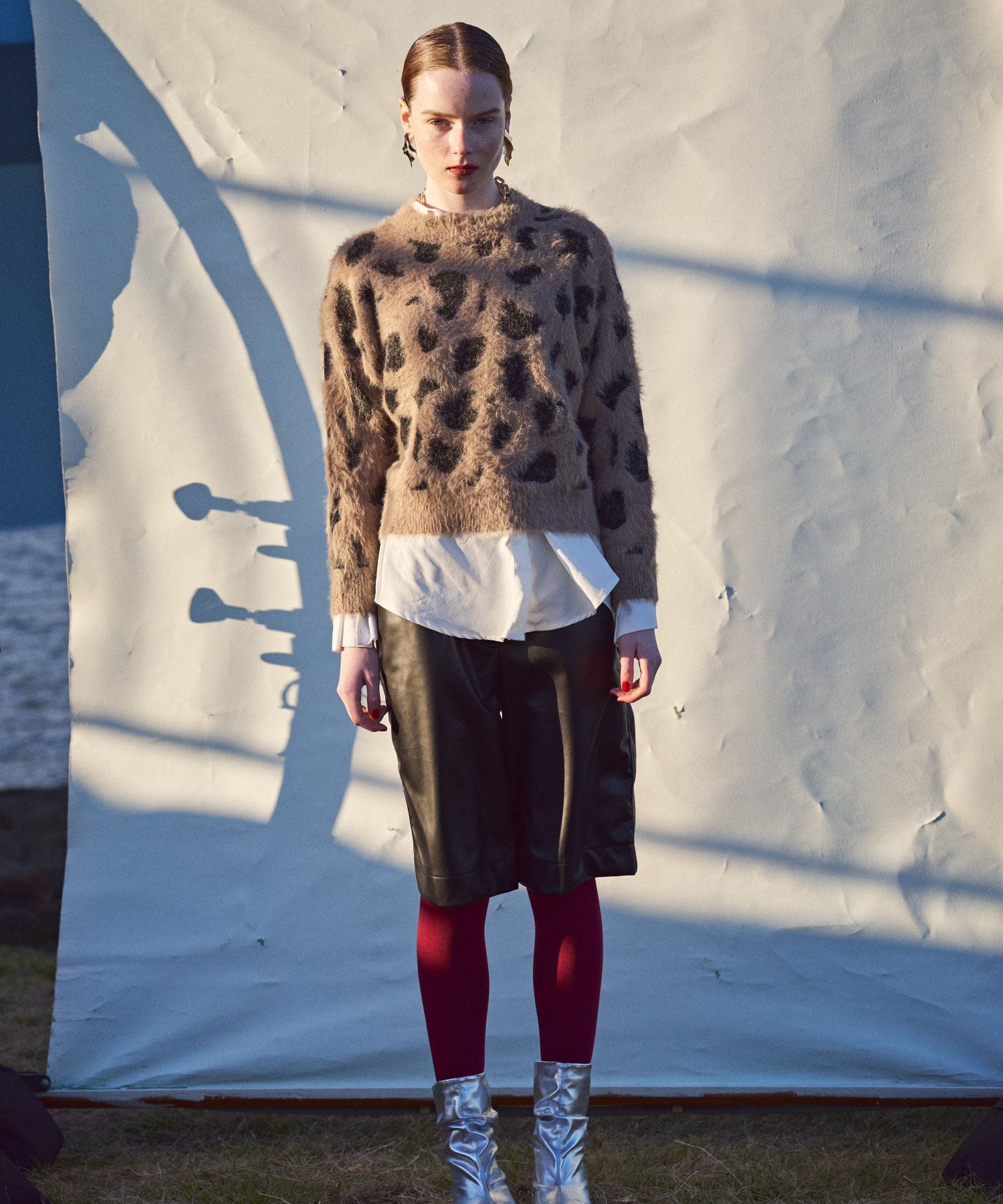 レオパード ニットプルオーバー