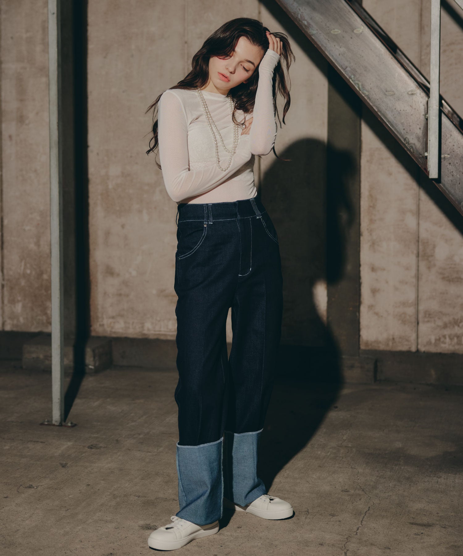 Cuffed Edge Denim/カフド エッジ デニム