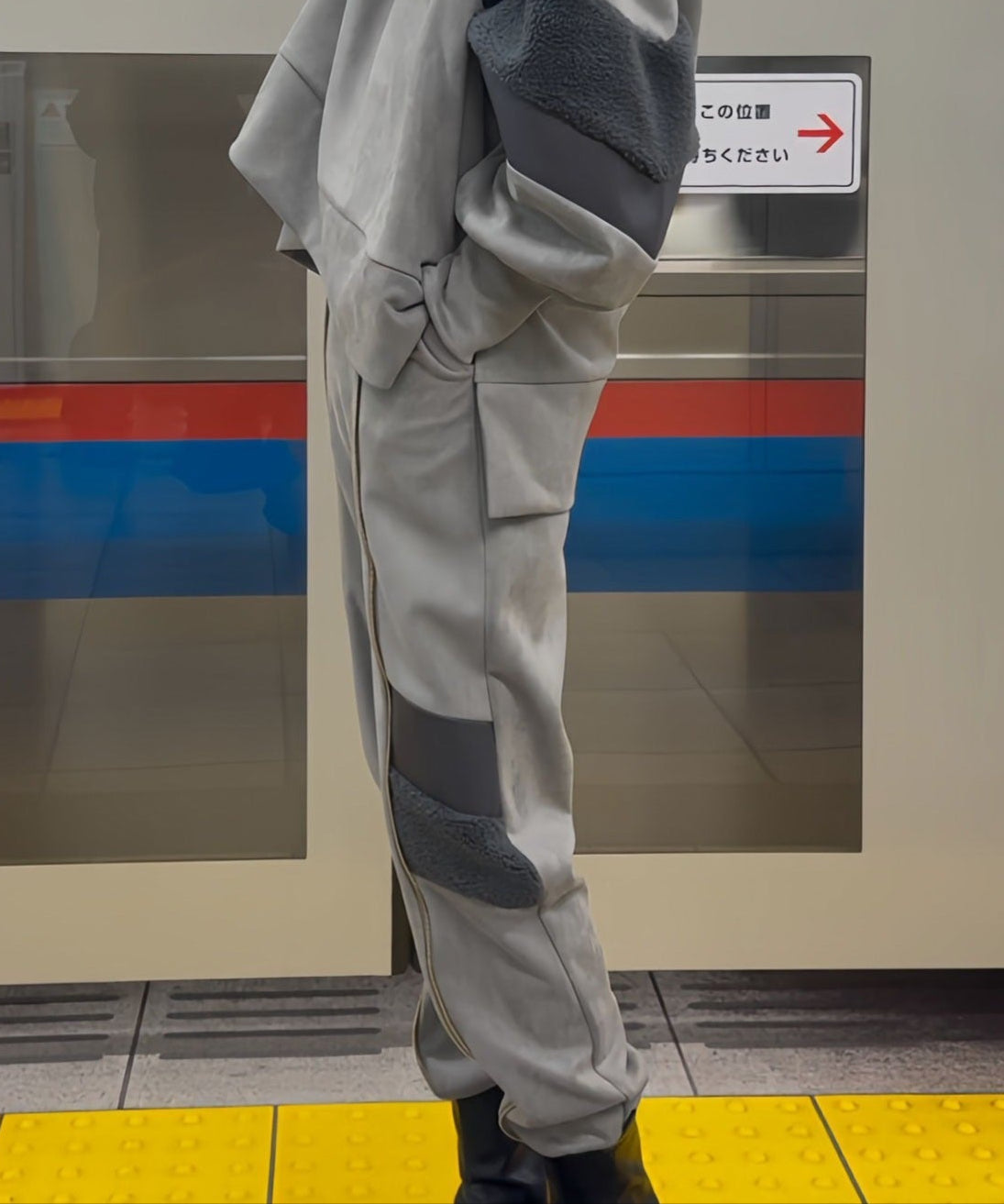 異素材切替スエットパンツ(サイズ対応/セットアップ対応)