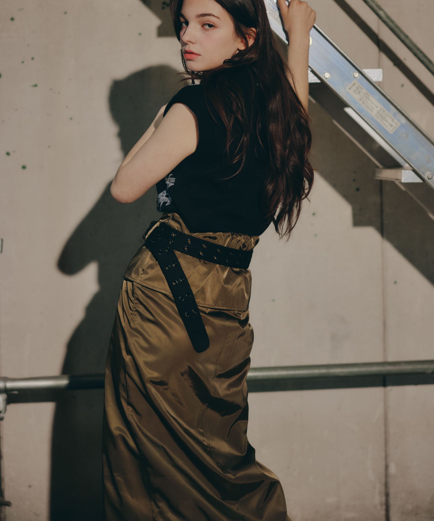 Pleat Shift Skirt/プリーツシフトスカート