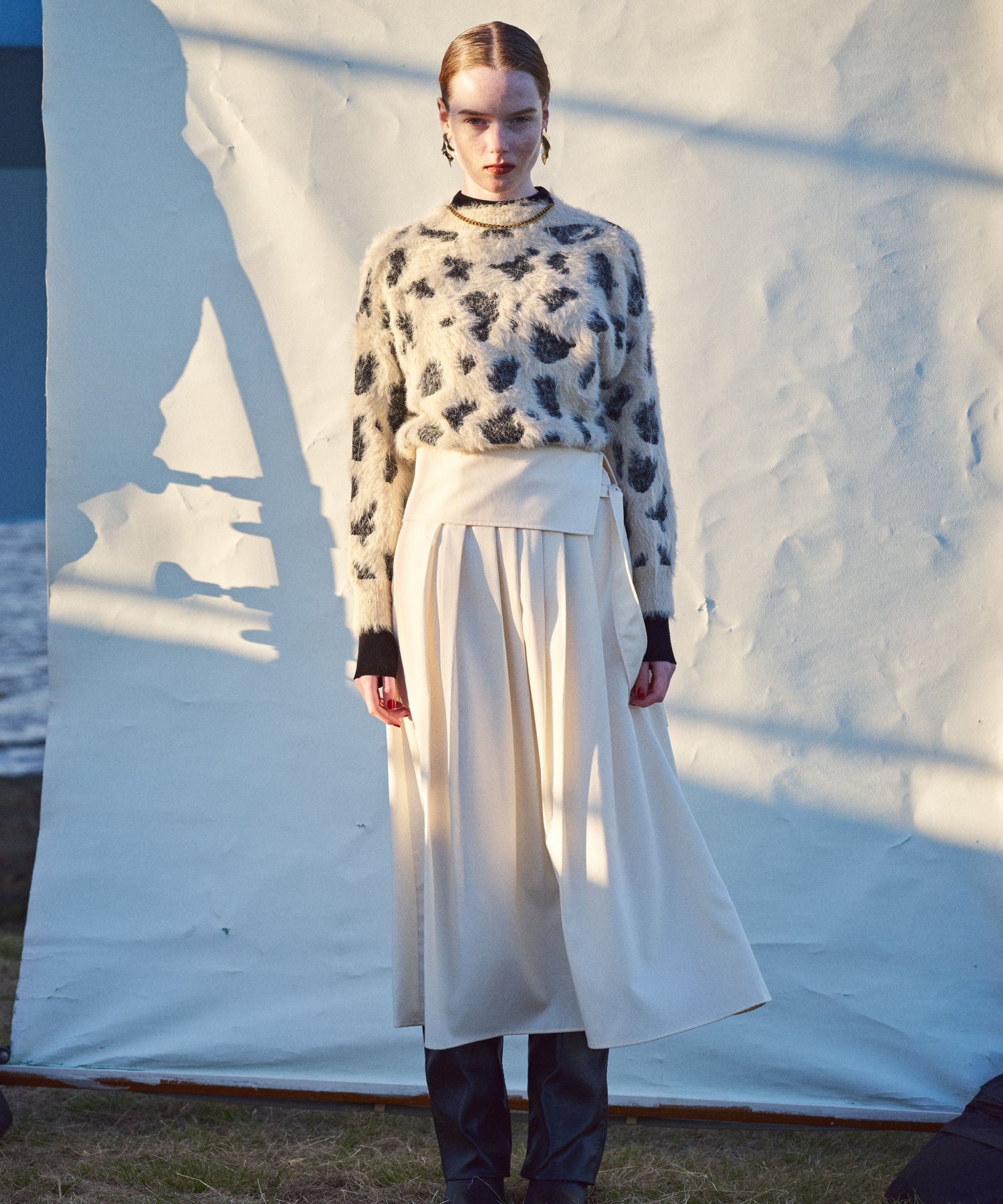 レオパード ニットプルオーバー