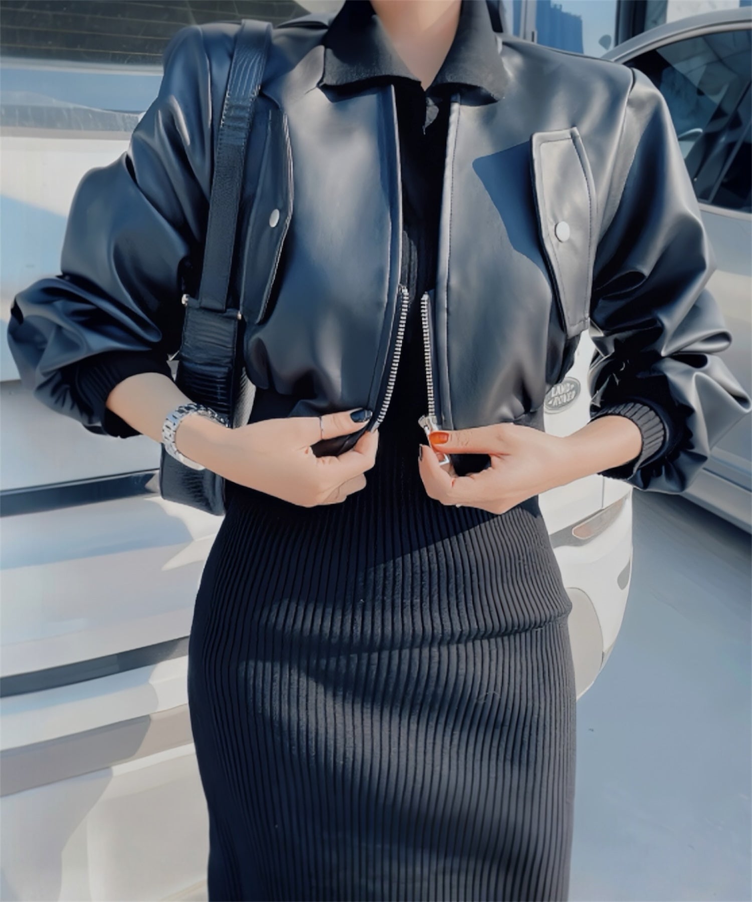 【通常販売開始】エコレザーショートフライトブルゾン/*公式限定