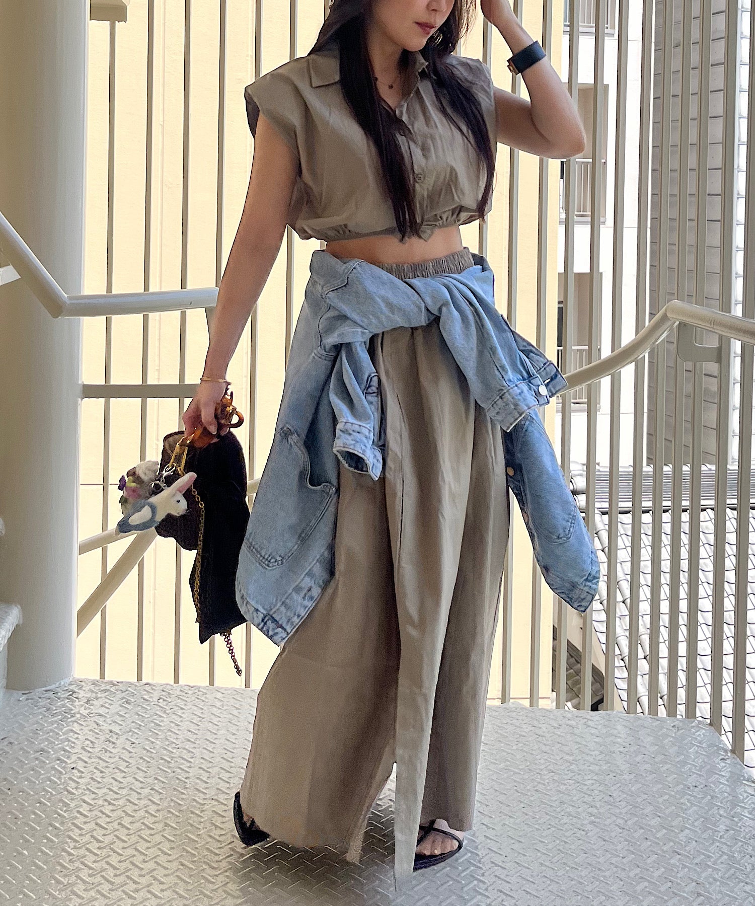 コンパクトシャツ&スカートセット(美バランスで魅せるセットアップ)/Compact Shirt & Skirt Set