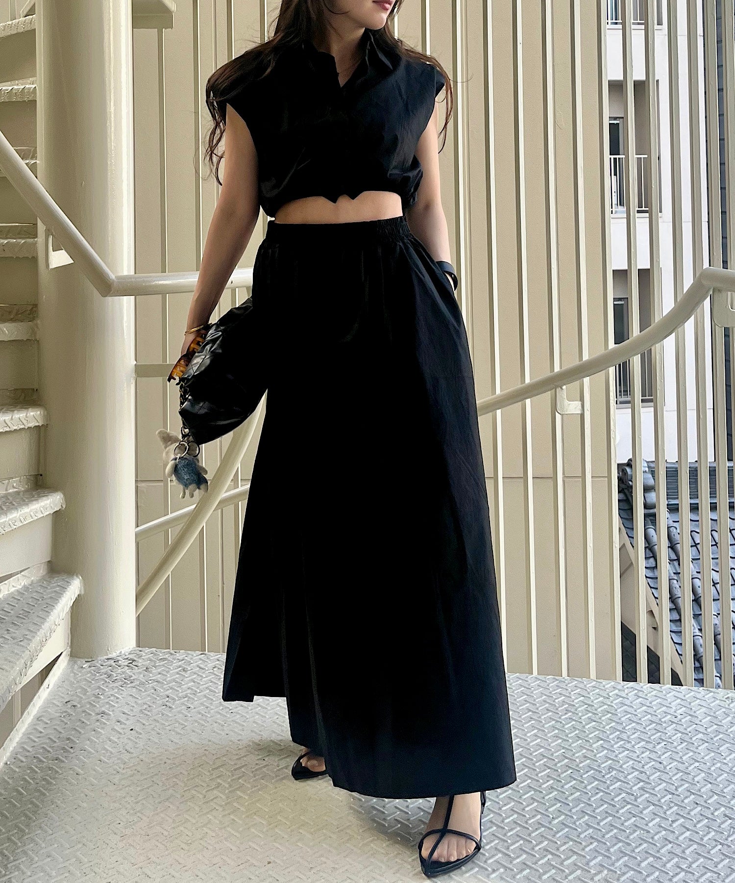 コンパクトシャツ&スカートセット(美バランスで魅せるセットアップ)/Compact Shirt & Skirt Set