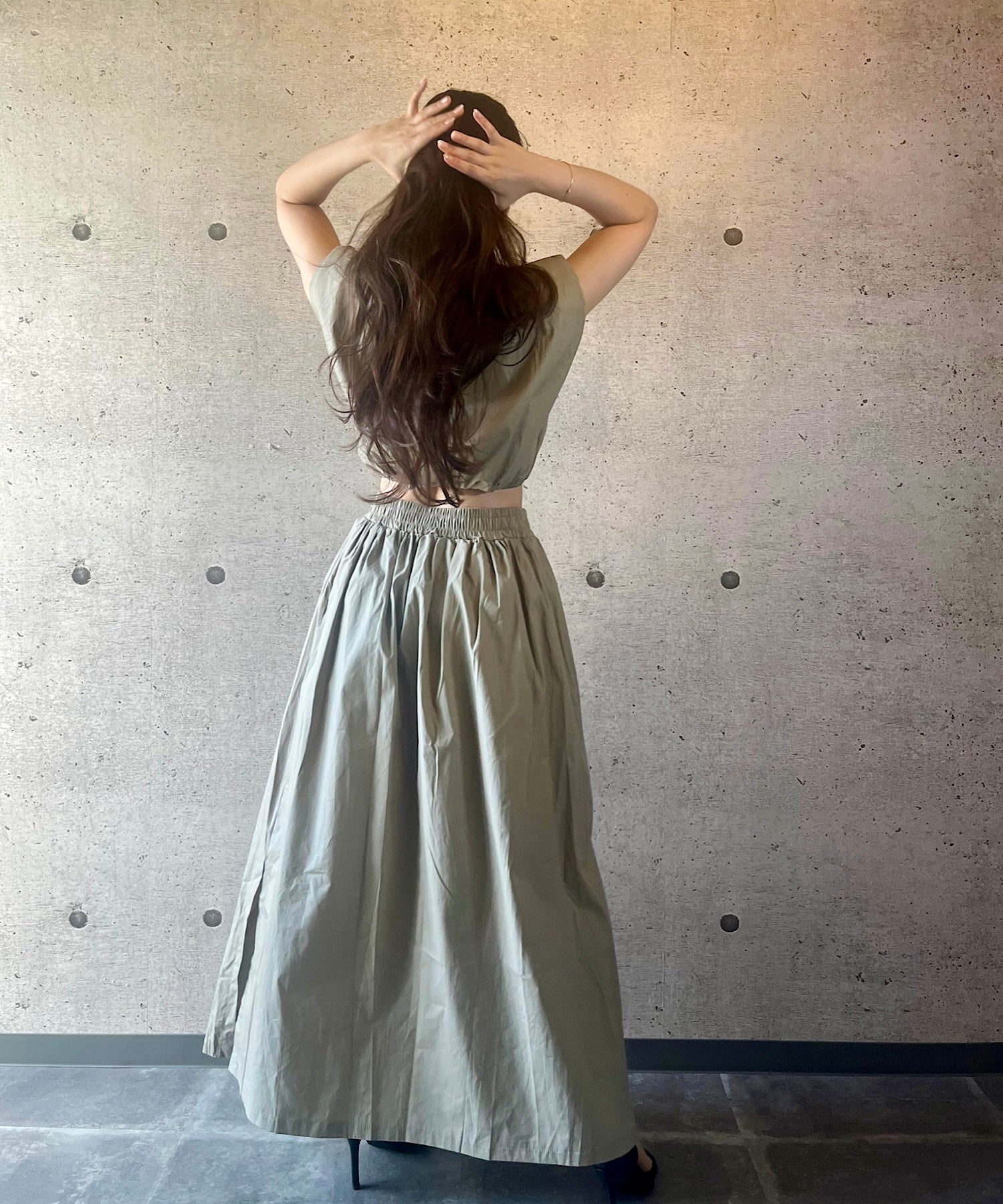 コンパクトシャツ&スカートセット(美バランスで魅せるセットアップ)/Compact Shirt & Skirt Set