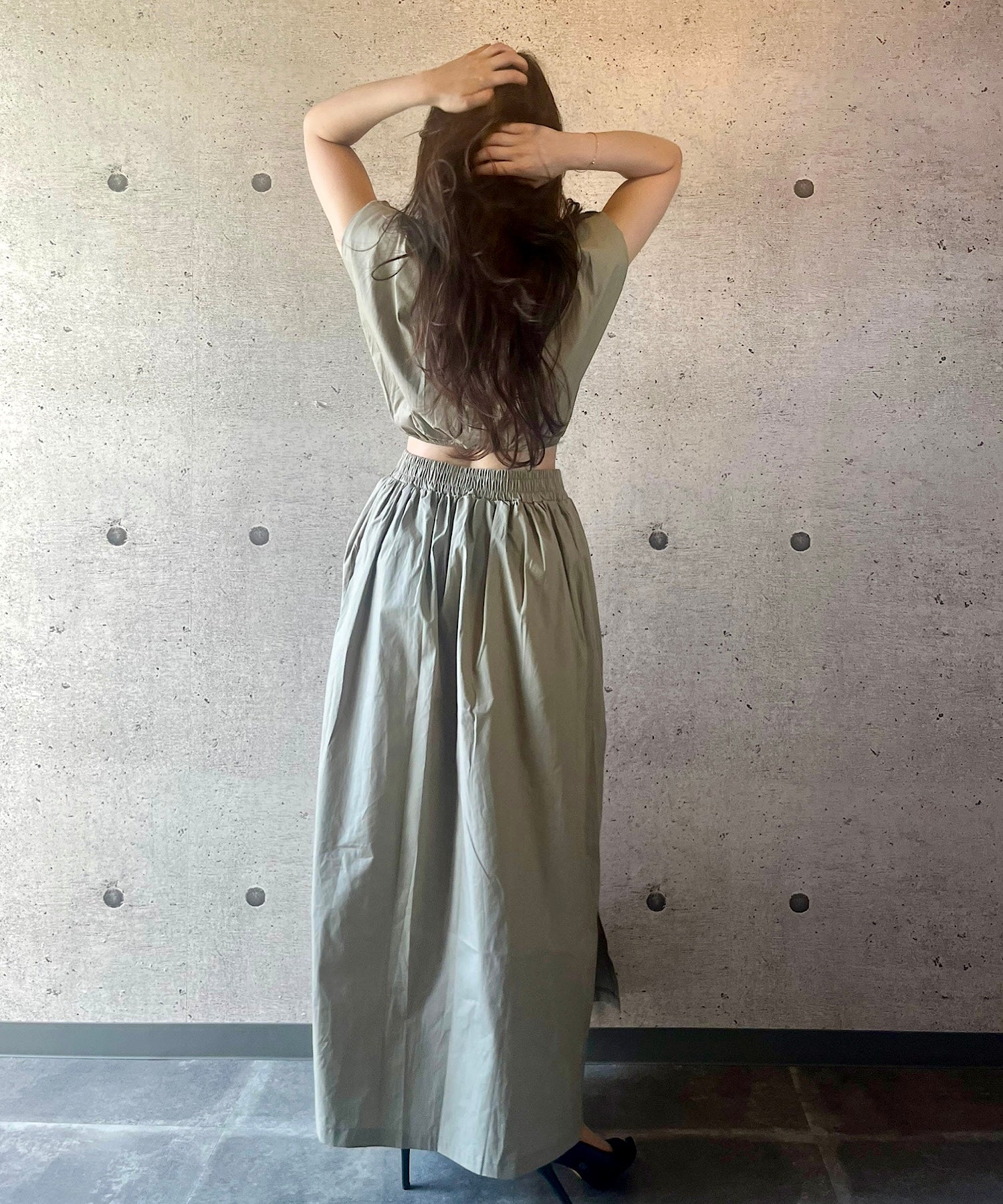 コンパクトシャツ&スカートセット(美バランスで魅せるセットアップ)/Compact Shirt & Skirt Set