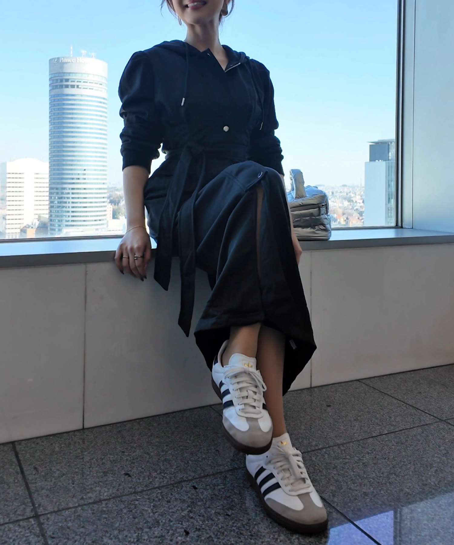 【一部ご予約商品】ピンタック・フーディワンピース