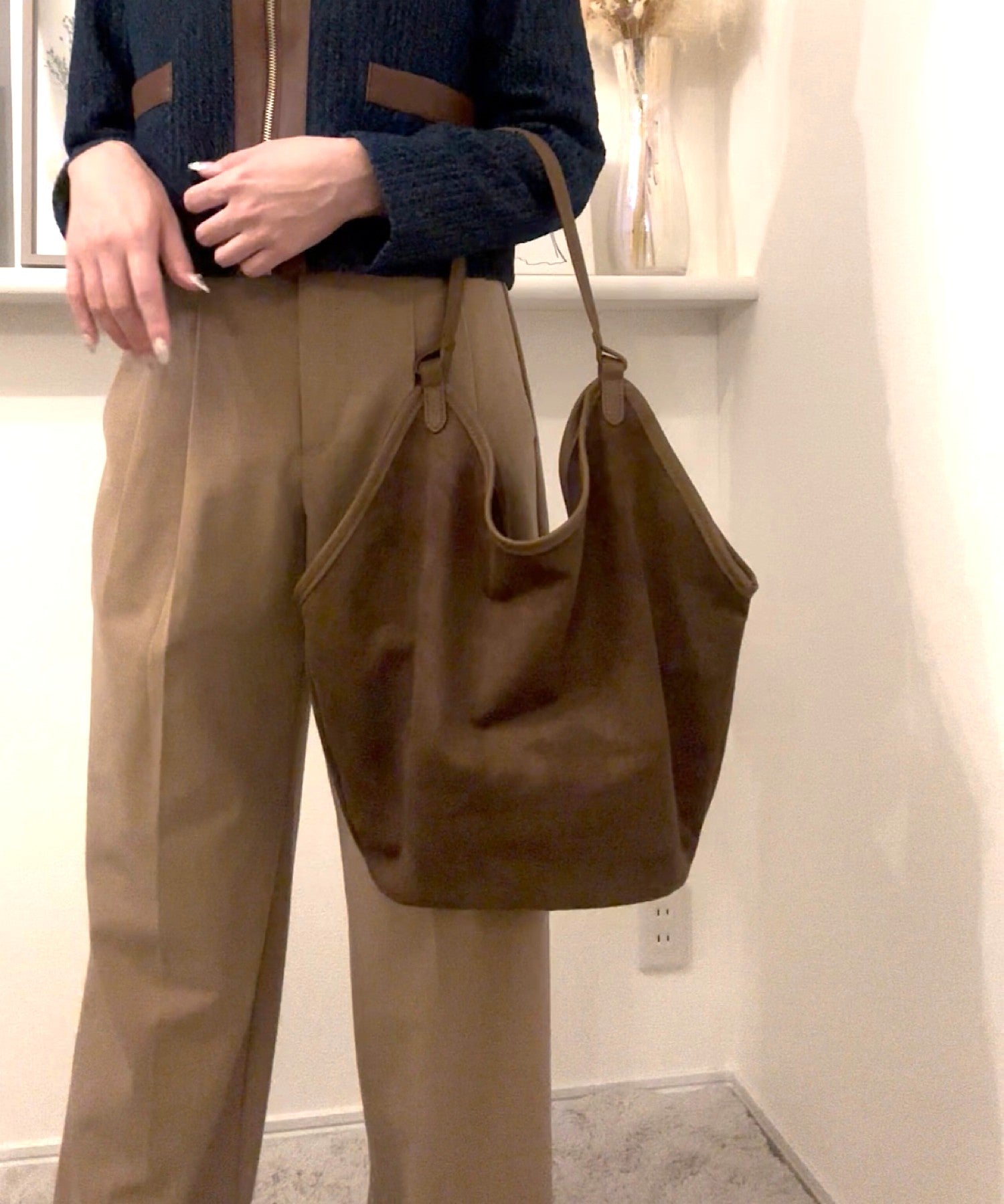スウェードトートバッグ(インナーバッグ付)