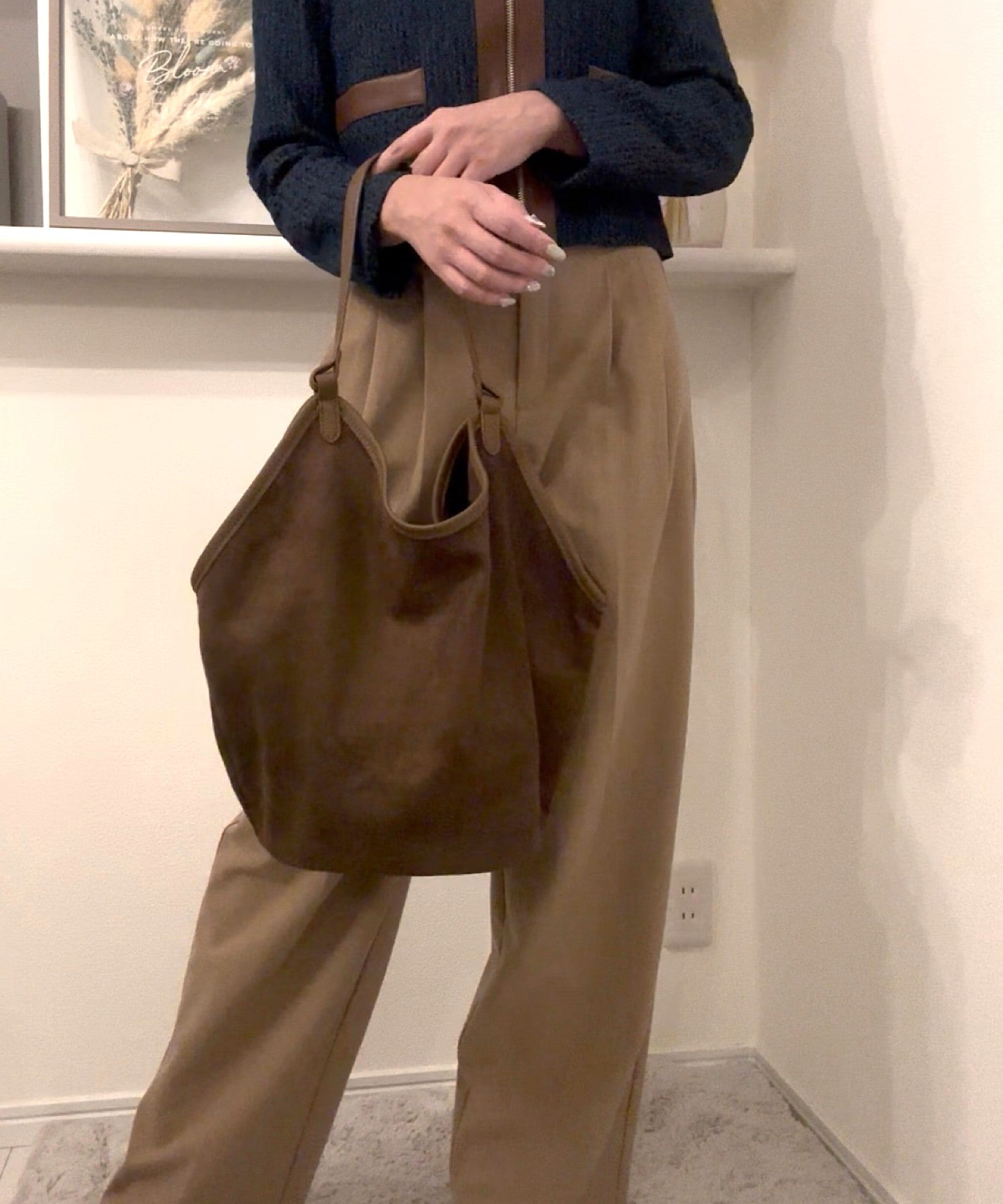 スウェードトートバッグ(インナーバッグ付)