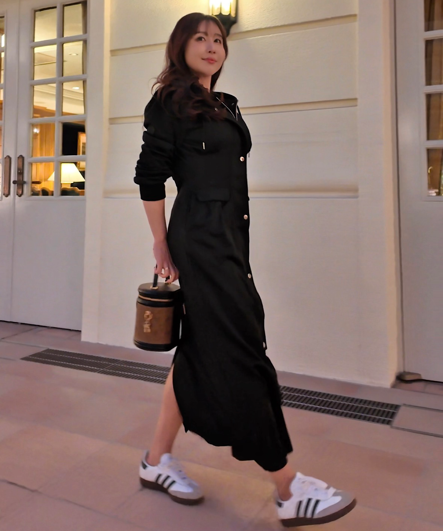 ピンタック・フーディワンピース