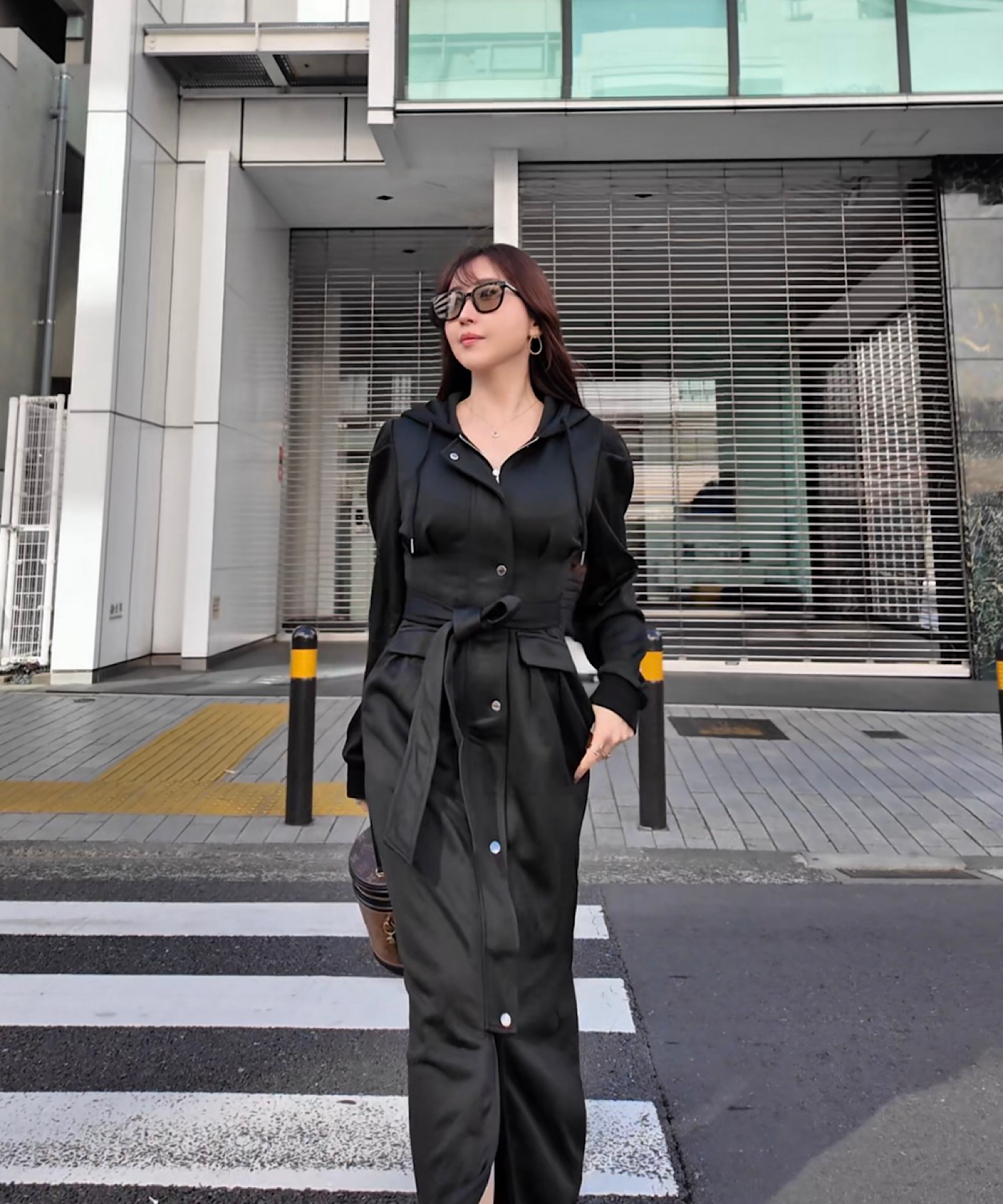 【一部ご予約商品】ピンタック・フーディワンピース