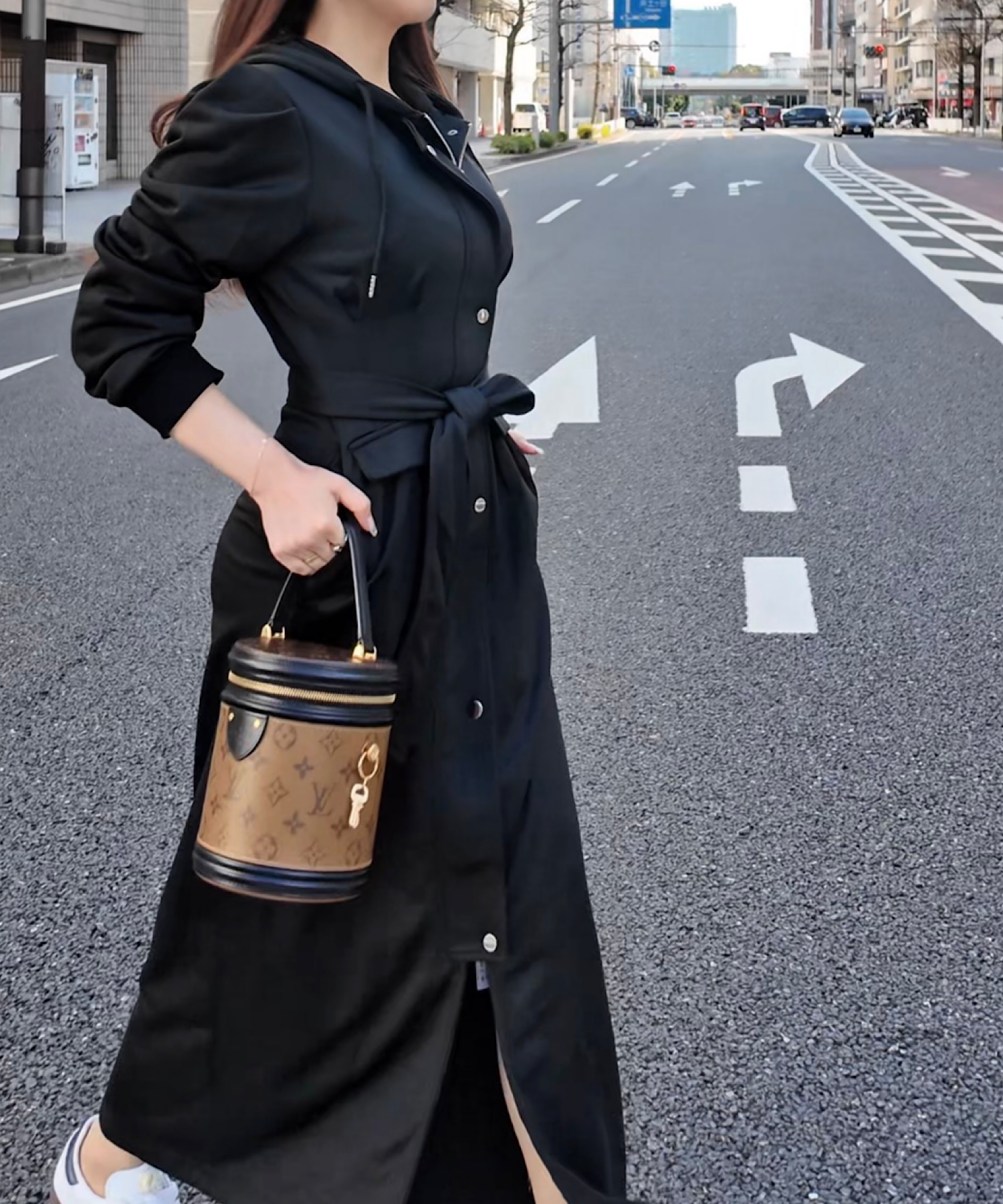 【一部ご予約商品】ピンタック・フーディワンピース