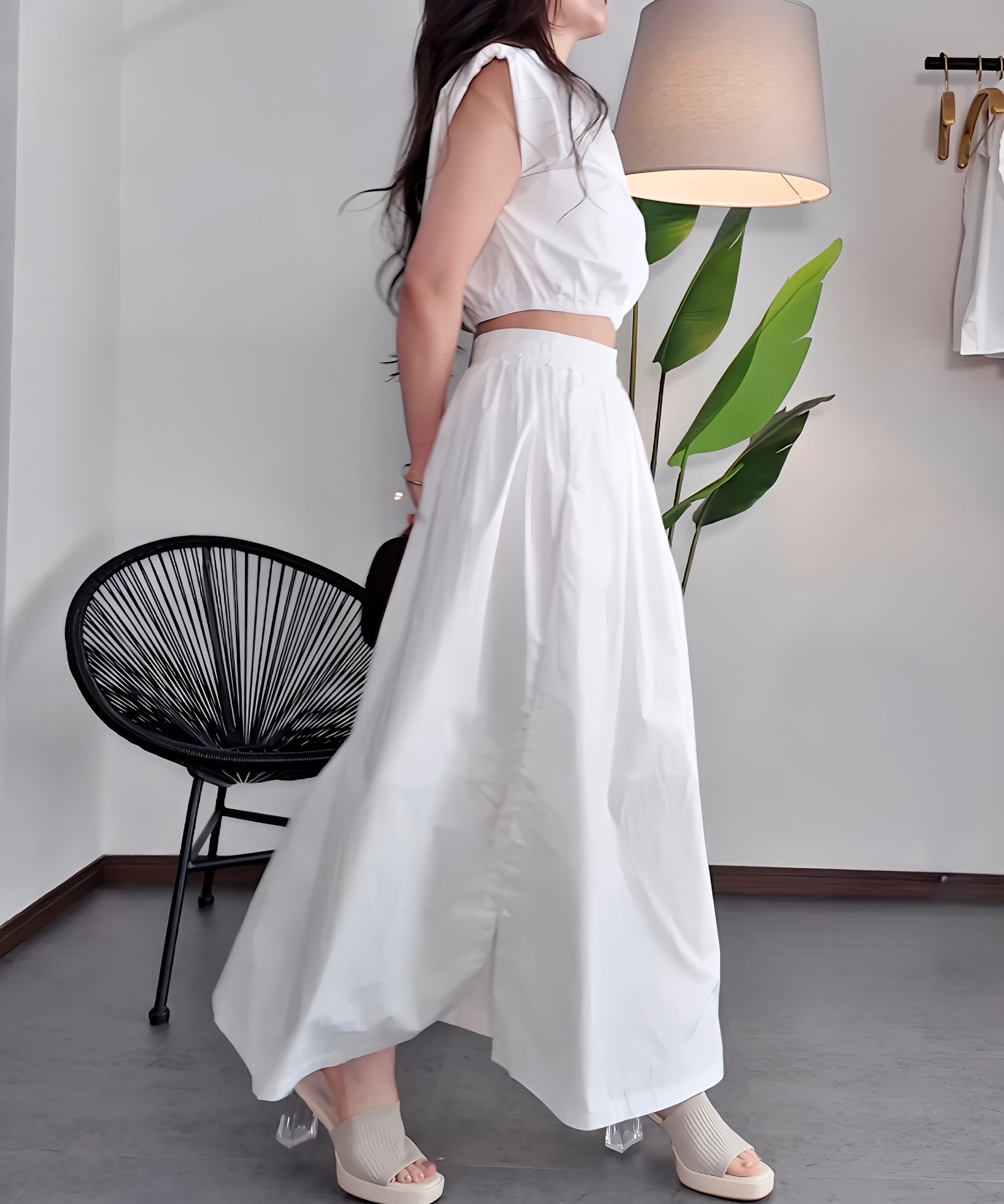 コンパクトシャツ&スカートセット(美バランスで魅せるセットアップ)/Compact Shirt & Skirt Set
