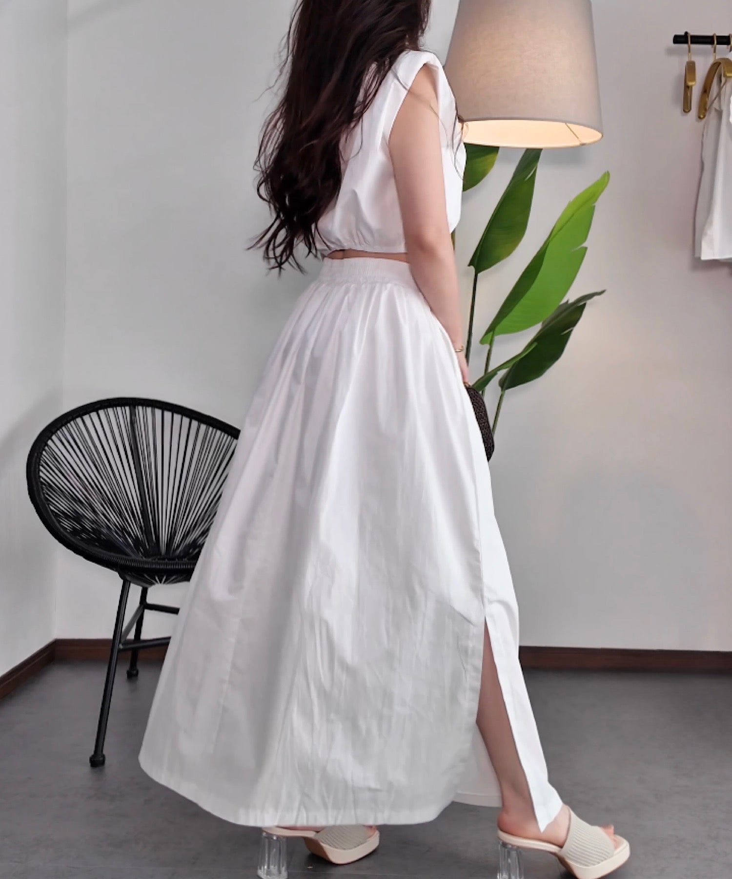 コンパクトシャツ&スカートセット(美バランスで魅せるセットアップ)/Compact Shirt & Skirt Set