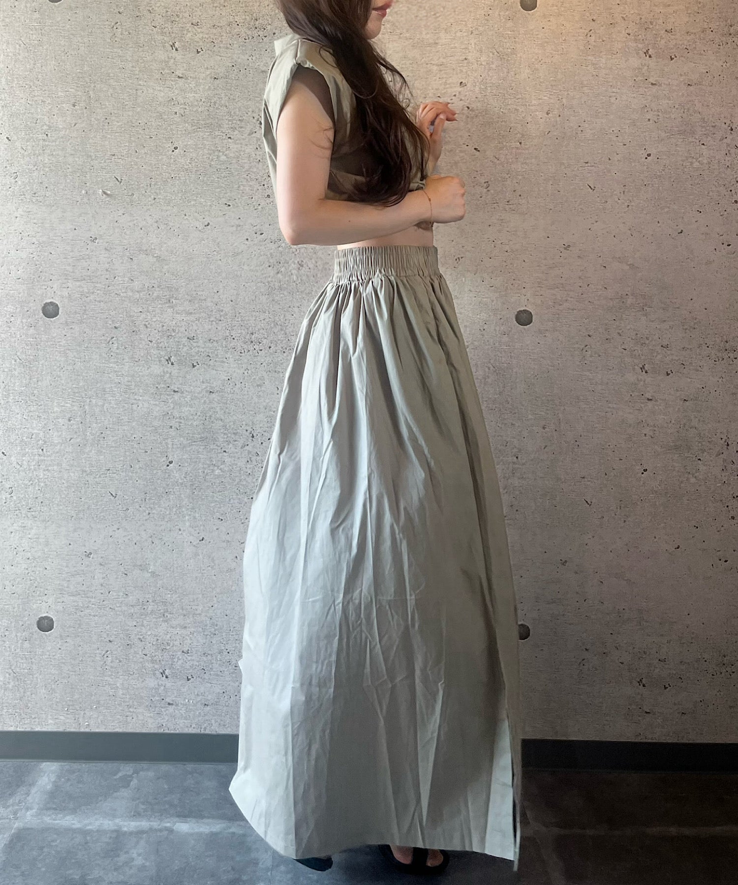コンパクトシャツ&スカートセット(美バランスで魅せるセットアップ)/Compact Shirt & Skirt Set
