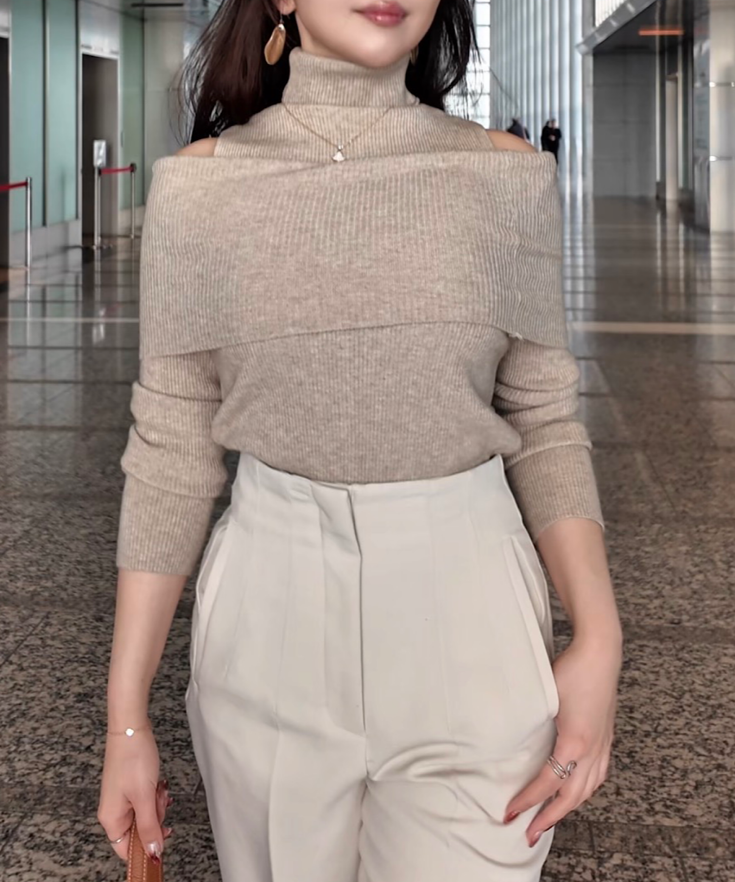 2wayスリムリブトップス