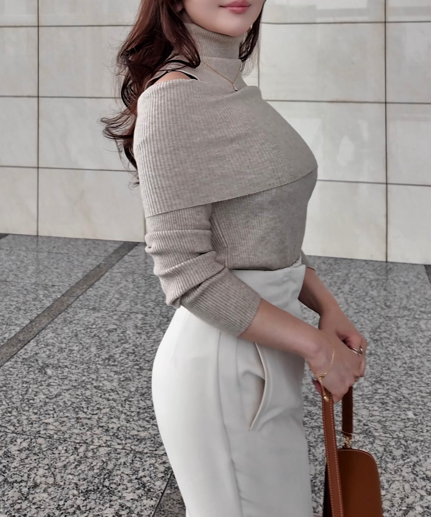 2wayスリムリブトップス