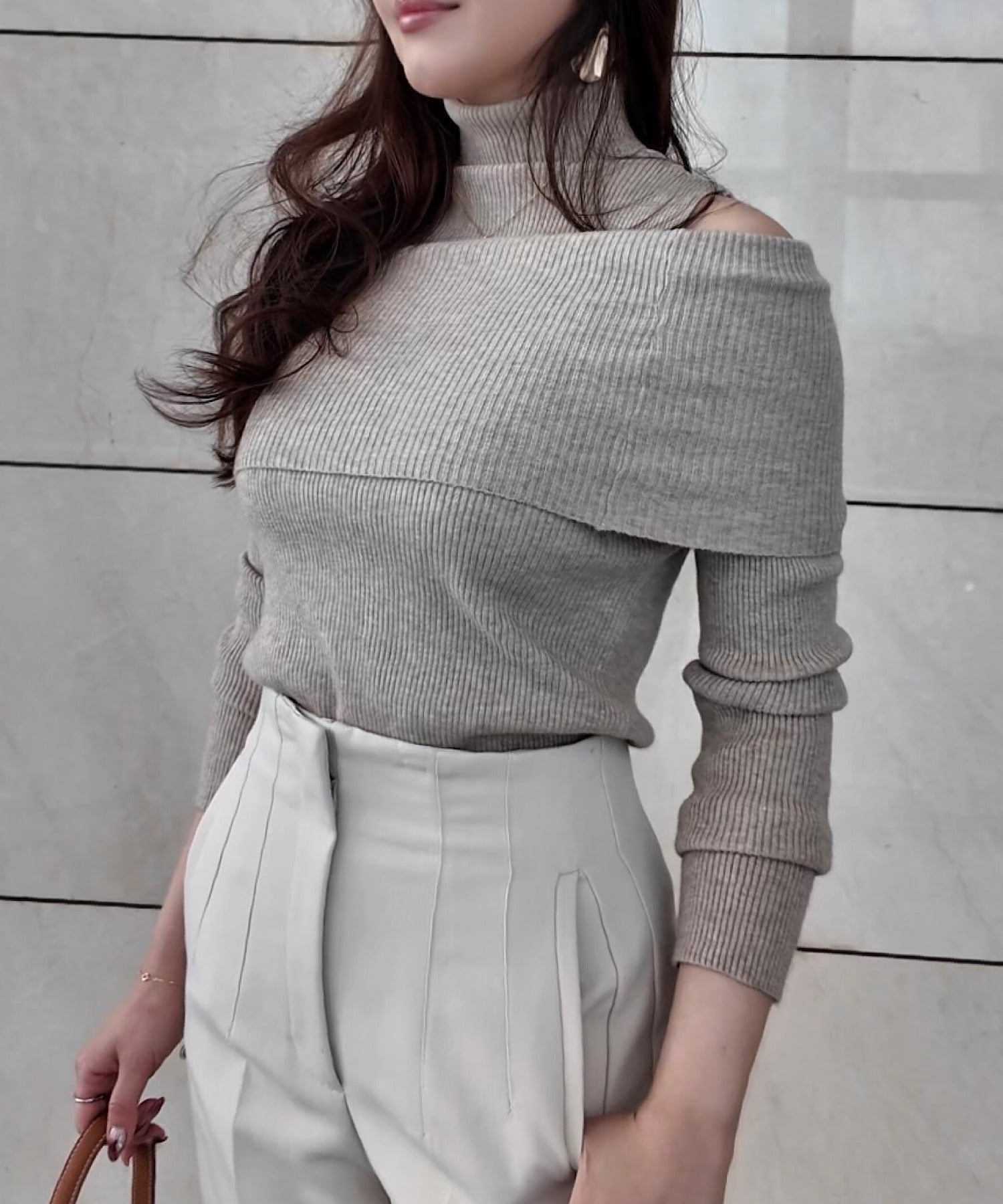 2wayスリムリブトップス