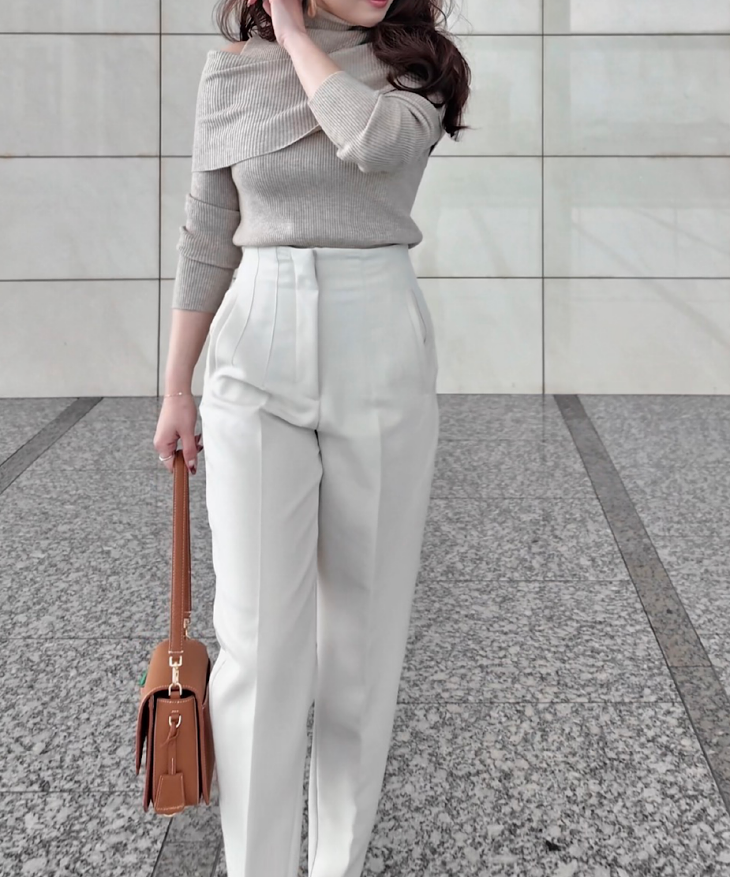 2wayスリムリブトップス