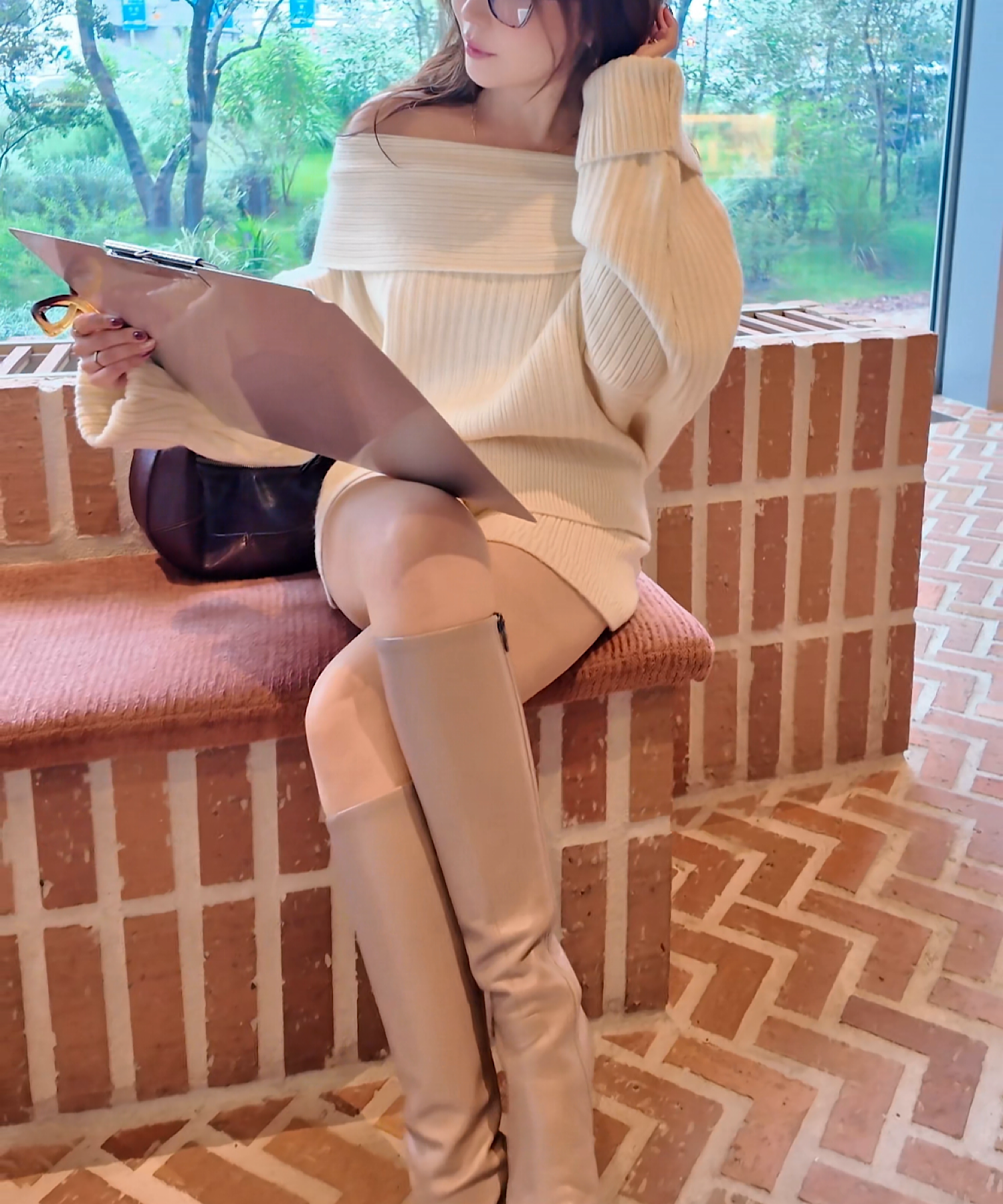 オフショルオーバートップス&パンツセット